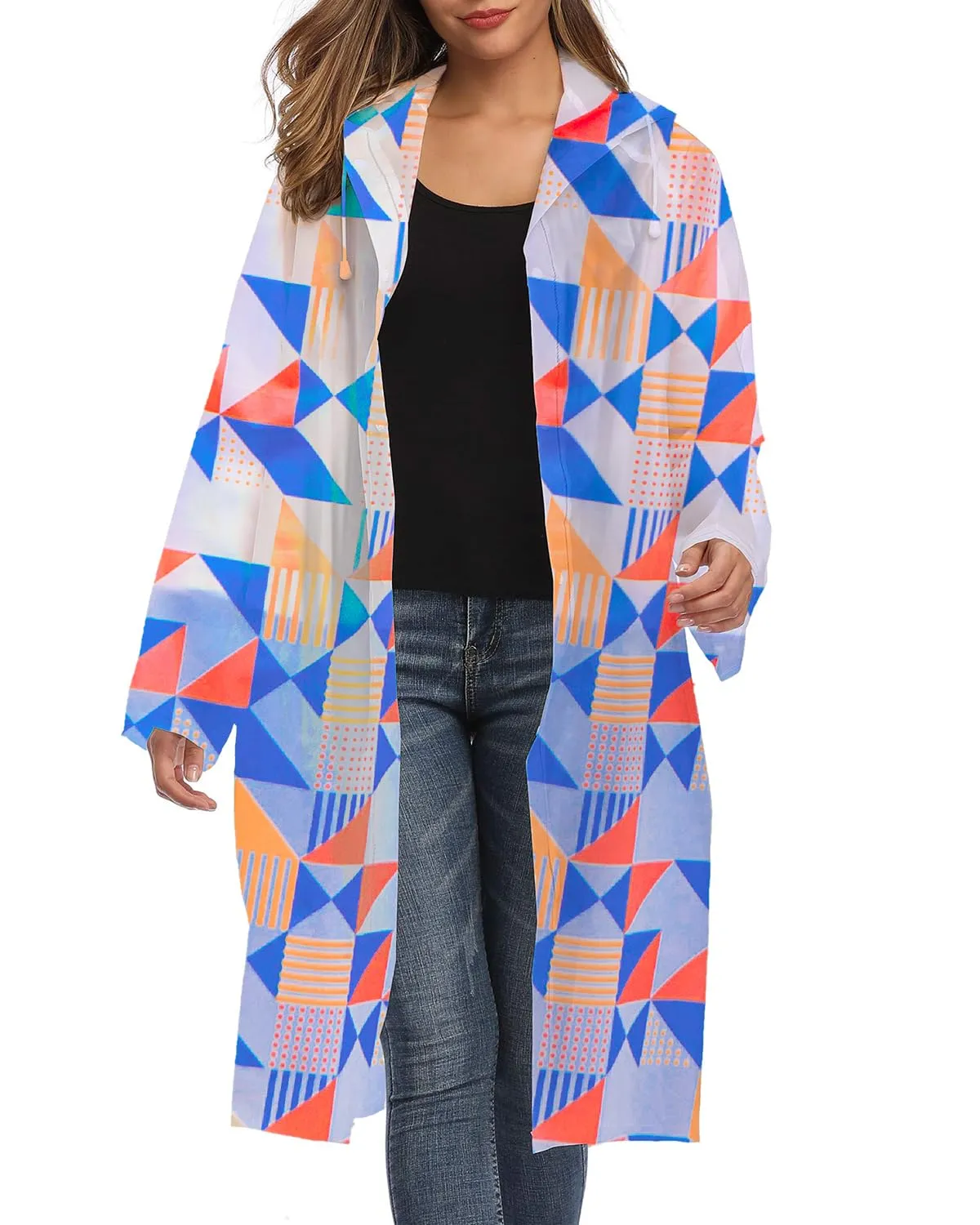 Besshopie EVA Impermeabile Impermeabile Poncho Pioggia Riutilizzabile Unisex per le Donne Lungo Mantello Antipioggia Romboide M - immagine 1