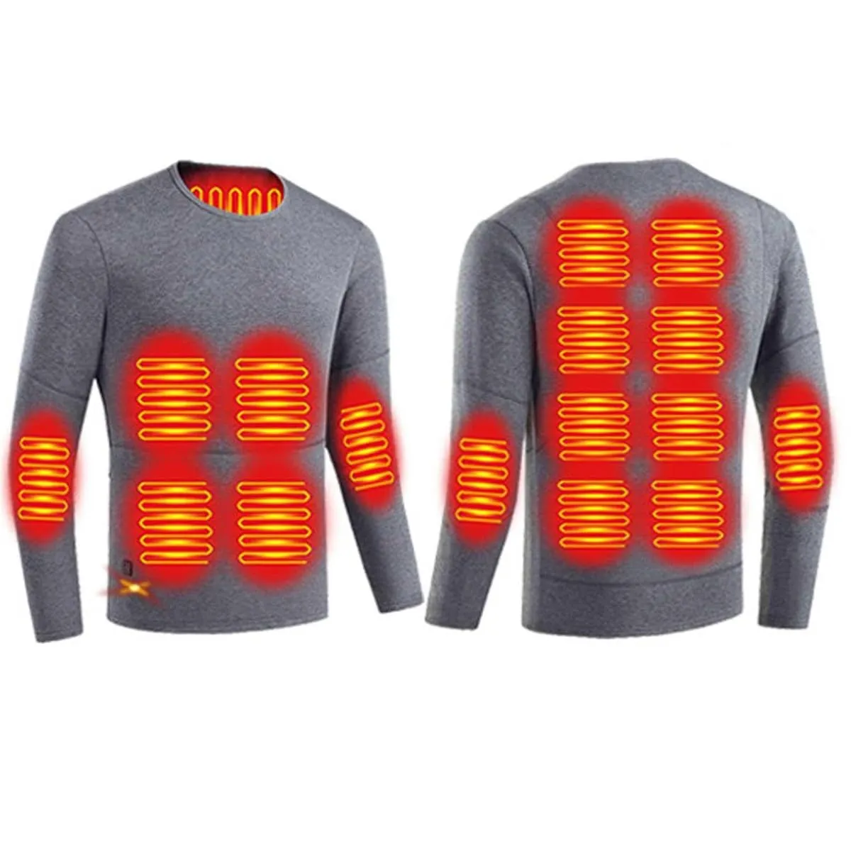Guimuer Maglietta Intima Riscaldata Elettrica da Uomo Tramite USB, Top Termico A 16 Zone di Riscaldamento per Sci All'aperto, Moto,4XL,Grey - immagine 1