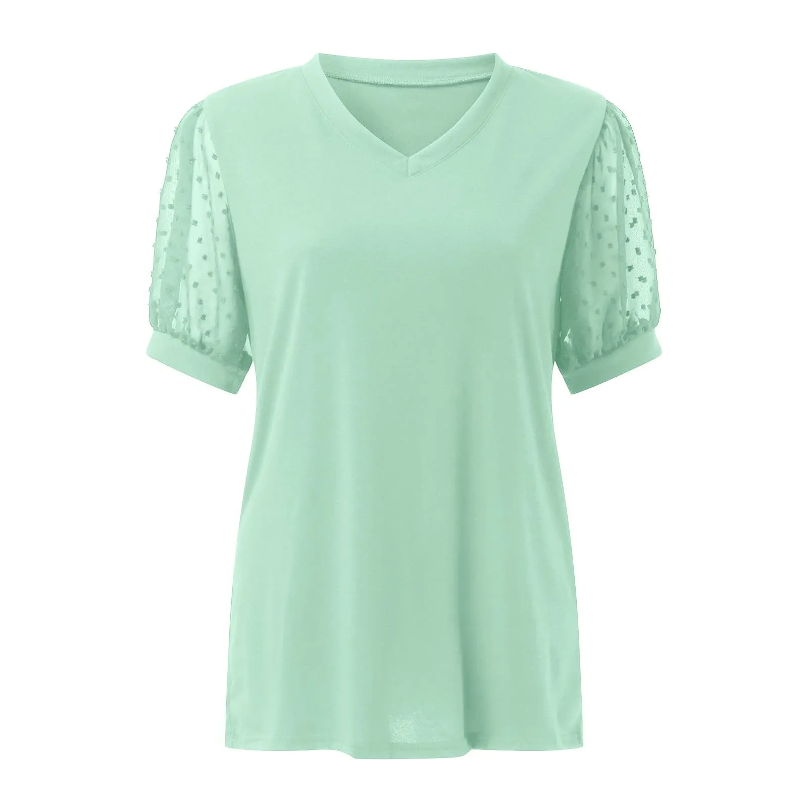 Uwdiohq Day Prime Deals Today 2024 Top A Maniche Corte in Chiffon con Scollo A V in Tinta Unita Casual da Donna Giacca Estetista Sciolto Casual Open Box Deals - immagine 3