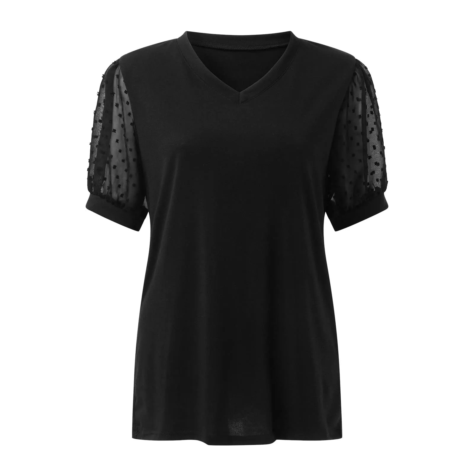 Uwdiohq Prime Big Deal Days October 10-11 Top A Maniche Corte in Chiffon con Scollo A V in Tinta Unita Casual da Donna Giacca Estetista Sciolto Casual Buy Again - immagine 3