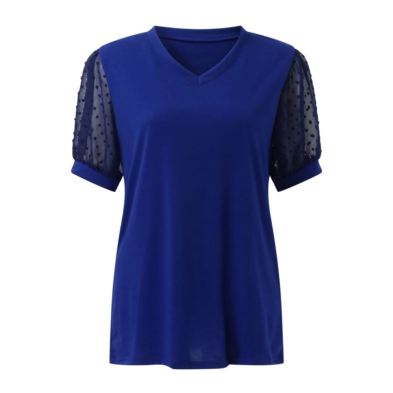 Uwdiohq Offerte Day Prime Top A Maniche Corte in Chiffon con Scollo A V in Tinta Unita Casual da Donna Giacca Estetista Sciolto Casual My Orders Placed - immagine 3