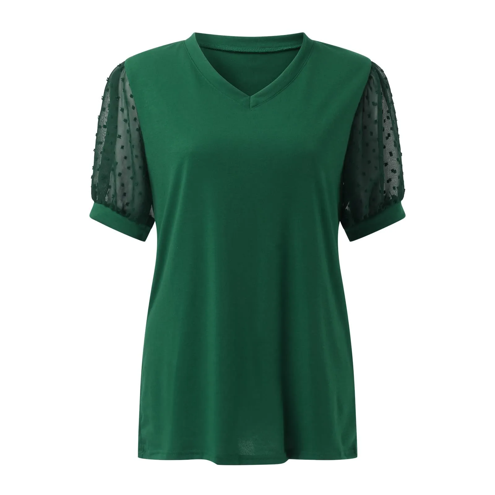 Uwdiohq Offerte A Tempo Top A Maniche Corte in Chiffon con Scollo A V in Tinta Unita Casual da Donna Giacca Estetista Sciolto Casual Todays Daily Deals - immagine 3