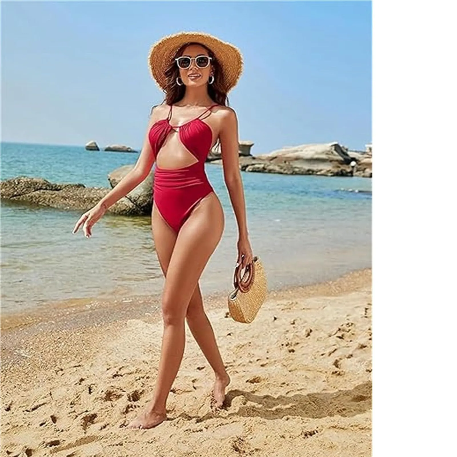 Vimlo Costume da Bagno Intero con Controllo della Pancia ritagliato Rorcie, Costume da Bagno Intero Rorcie Costume da Bagno Sexy for Donna 2024(Black,3XL) - immagine 6