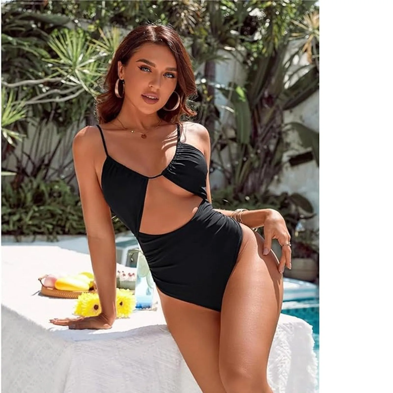 Vimlo Costume da Bagno Intero con Controllo della Pancia ritagliato Rorcie, Costume da Bagno Intero Rorcie Costume da Bagno Sexy for Donna 2024(Coffee,S) - immagine 4