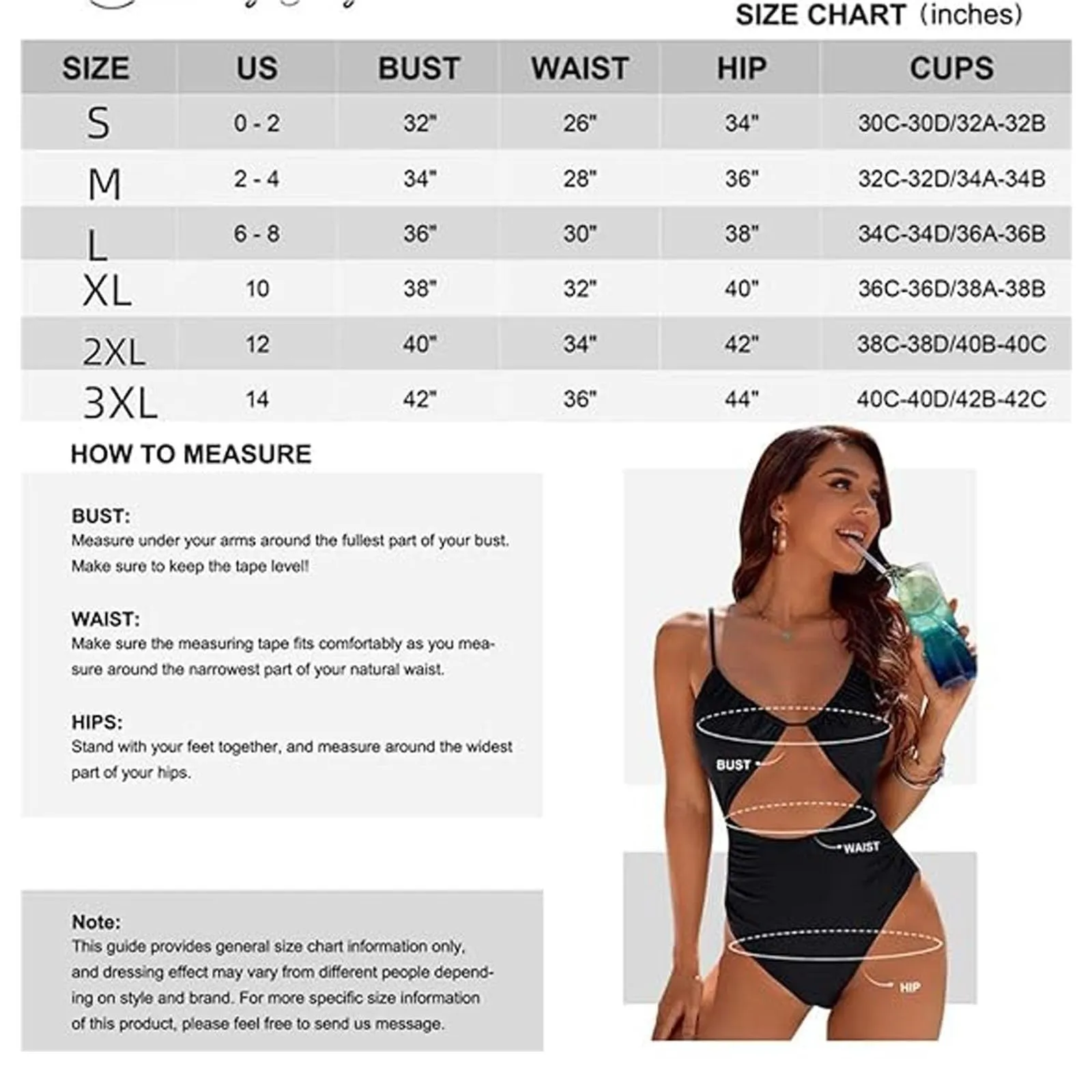 Vimlo Costume da Bagno Intero con Controllo della Pancia ritagliato Rorcie, Costume da Bagno Intero Rorcie Costume da Bagno Sexy for Donna 2024(Black,XL) - immagine 2