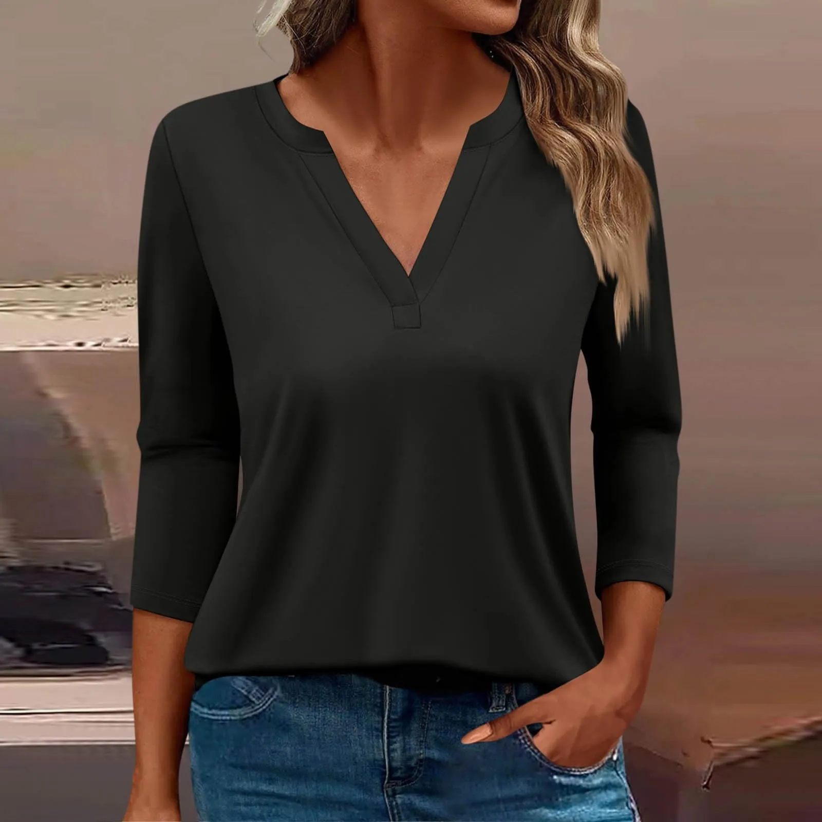 SCBFDI Today 2024, Maglietta Trasparente Donna Camicetta Donna Sexy 3/4 Camicia a Maniche Lunghe da Donna Camiciette Donna Maglietta Donna Invernale Top Sottogiacca Donna Camicia - immagine 2