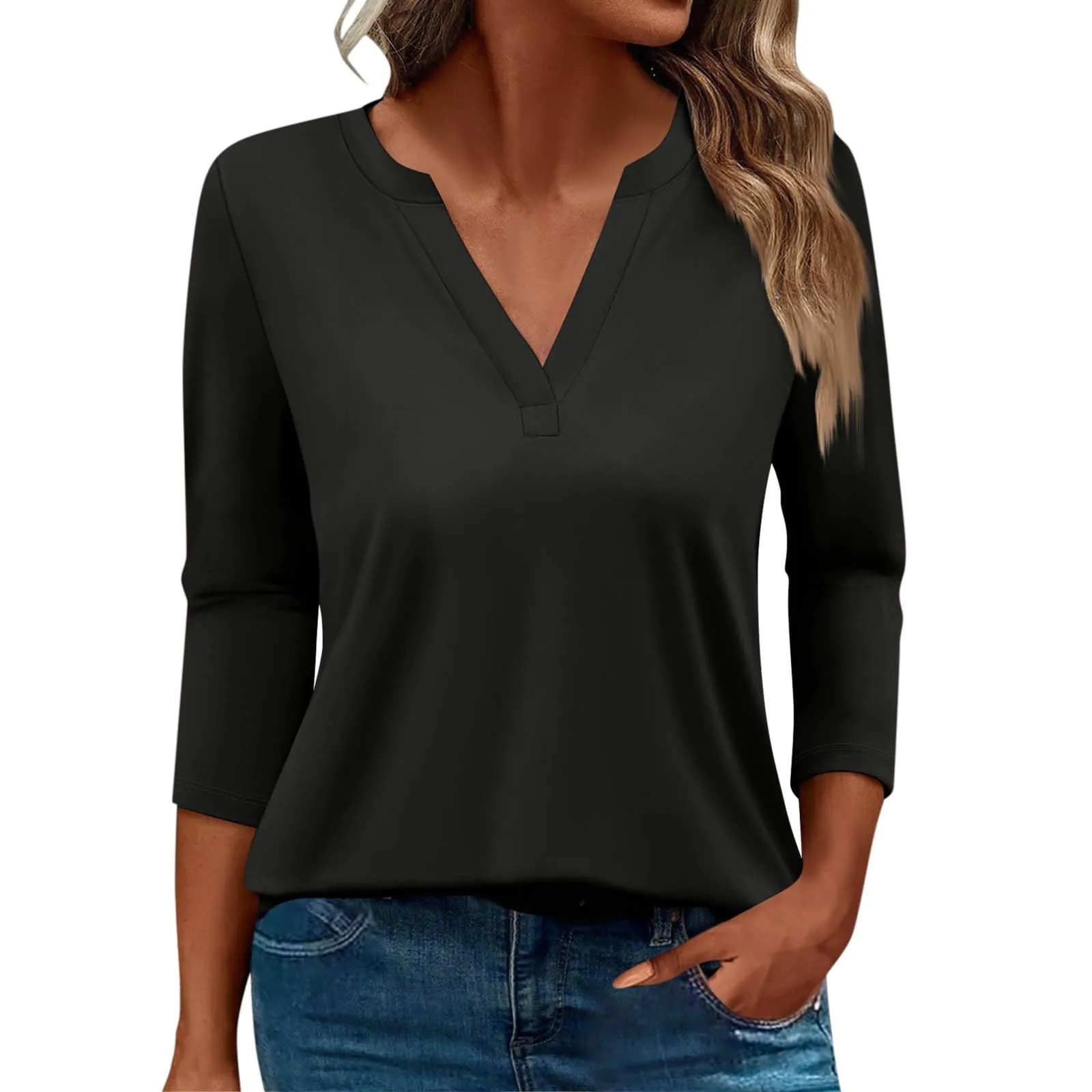 SCBFDI Today 2024, Maglietta Trasparente Donna Camicetta Donna Sexy 3/4 Camicia a Maniche Lunghe da Donna Camiciette Donna Maglietta Donna Invernale Top Sottogiacca Donna Camicia - immagine 6
