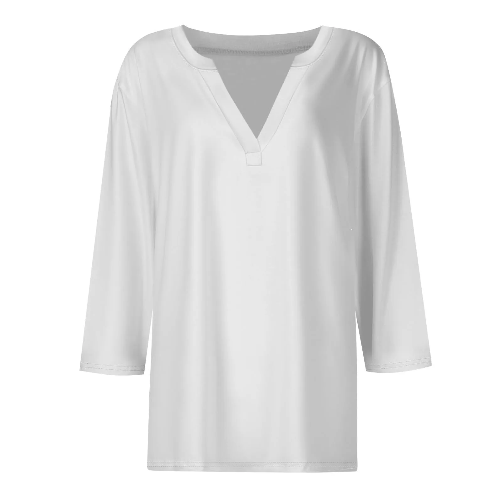 SCBFDI Today 2024, Magliette Donna Manica 3/4 Camicetta Donna Sexy 3/4 Blusa da Donna Top Donna Elegante Maglietta Primaverile Donna Abbigliamento Donna Camicie Estive Camicia+Lino - immagine 3