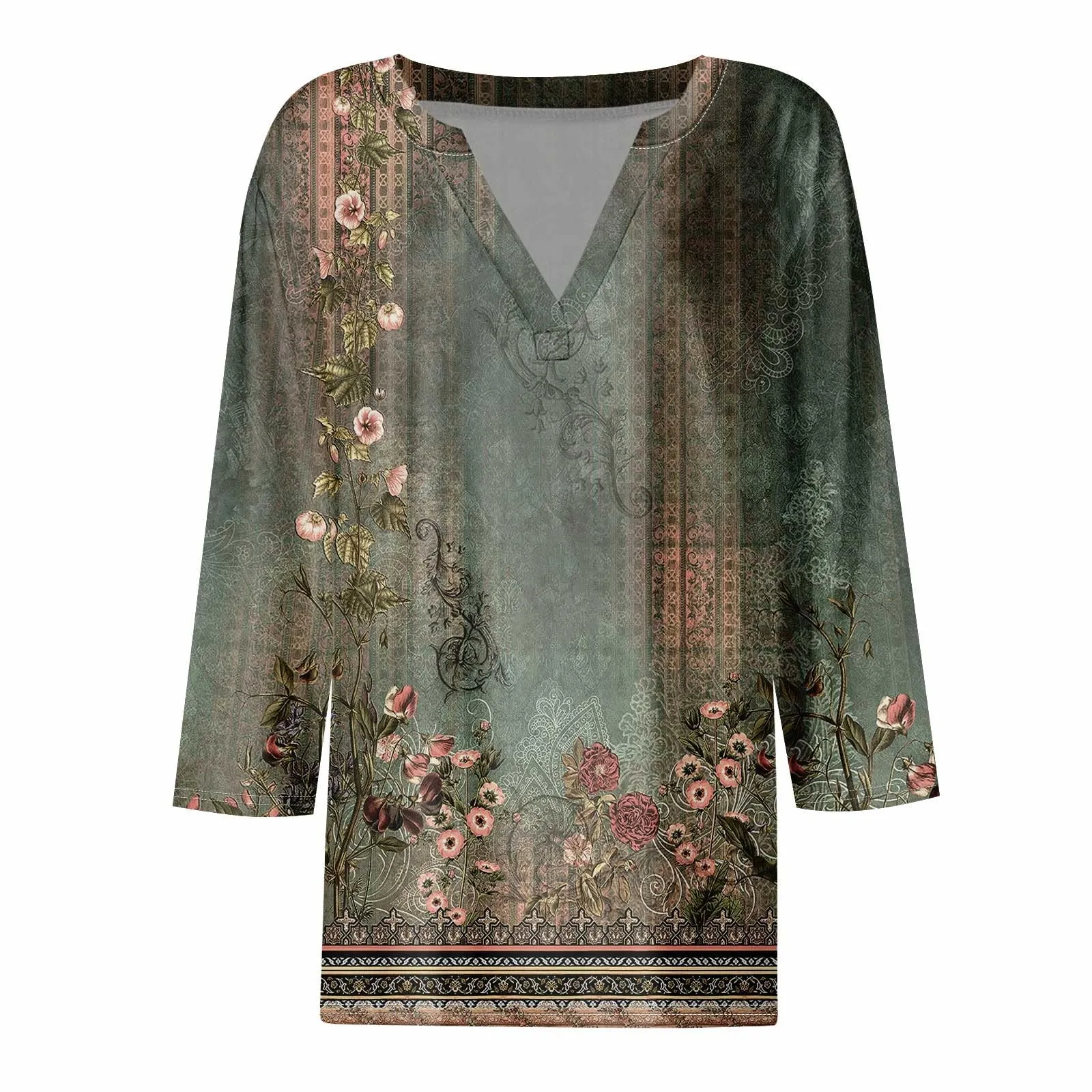 SCBFDI Today 2024, Maniche Tre Quarti Maglia Donna Manica 3/4 Camicette Donna Eleganti Estive Blusa Donna Elegante Bianca Camicia Viola Donna Elegante Camicetta Donna Elegante Viola - immagine 3