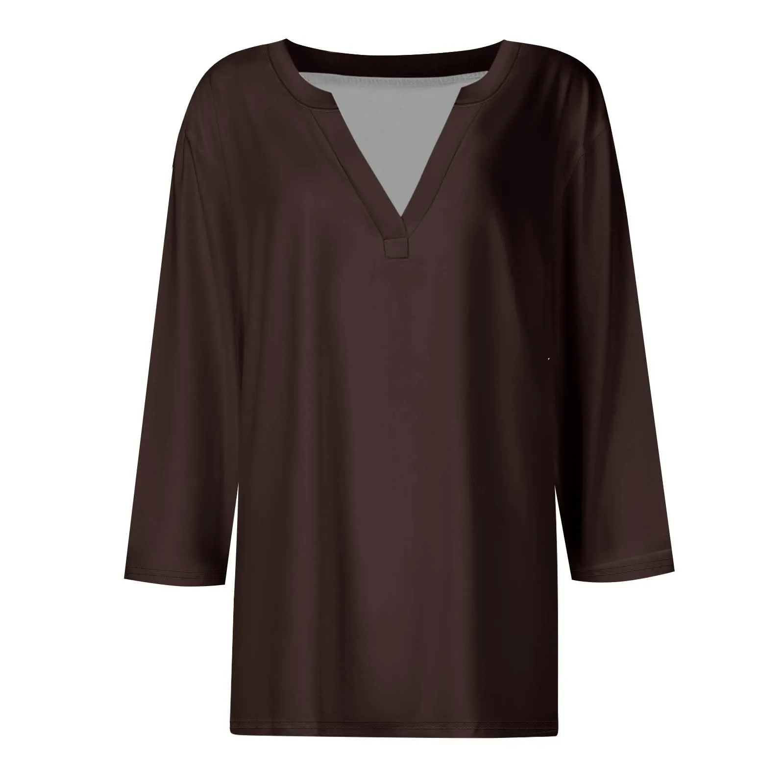 SCBFDI Today 2024, Abbigliamento Donna Elegante Maglia Manica 3/4 Donna Cotone T-Shirt Cotone Donna Maglietta Donna Estiva Curvy Magliette Mezza Manica Donna Tshirt Donna Bianca - immagine 3