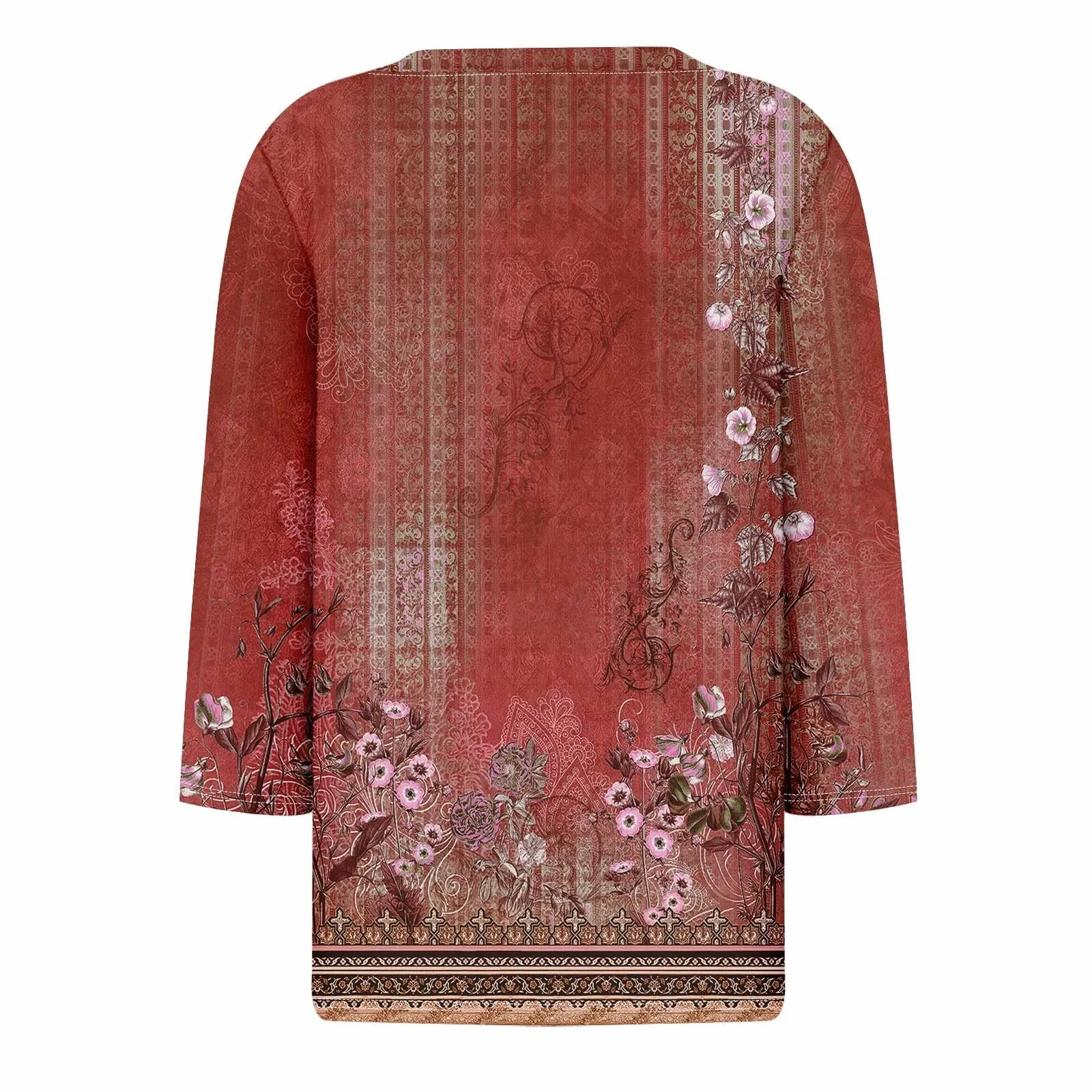 SCBFDI Today 2024, Top Elegante per Cerimonia Maglia Maniche 3/4 Donna Magliette Donna Manica Lunga Magliette Donna Manica Lunga Blusa Donna Camicia Lino Donna Donna Taglie Forti - immagine 4