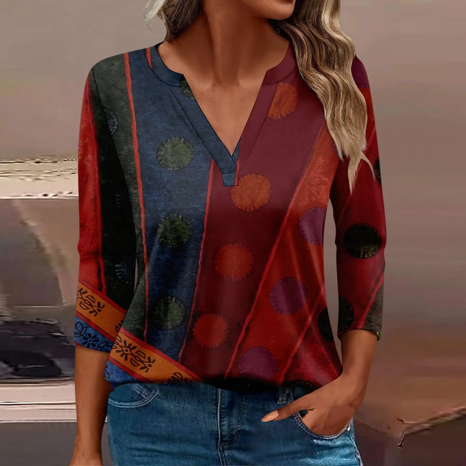 SCBFDI Today 2024, Camicia Trasparente Camicia Donna Elegante Maglia Maniche 3/4 Donna Camicia Anni 70 Donna Top Donna Taglie Forti Blusa Bianca Elegante Tshirt Donna Cotone Manica - immagine 2