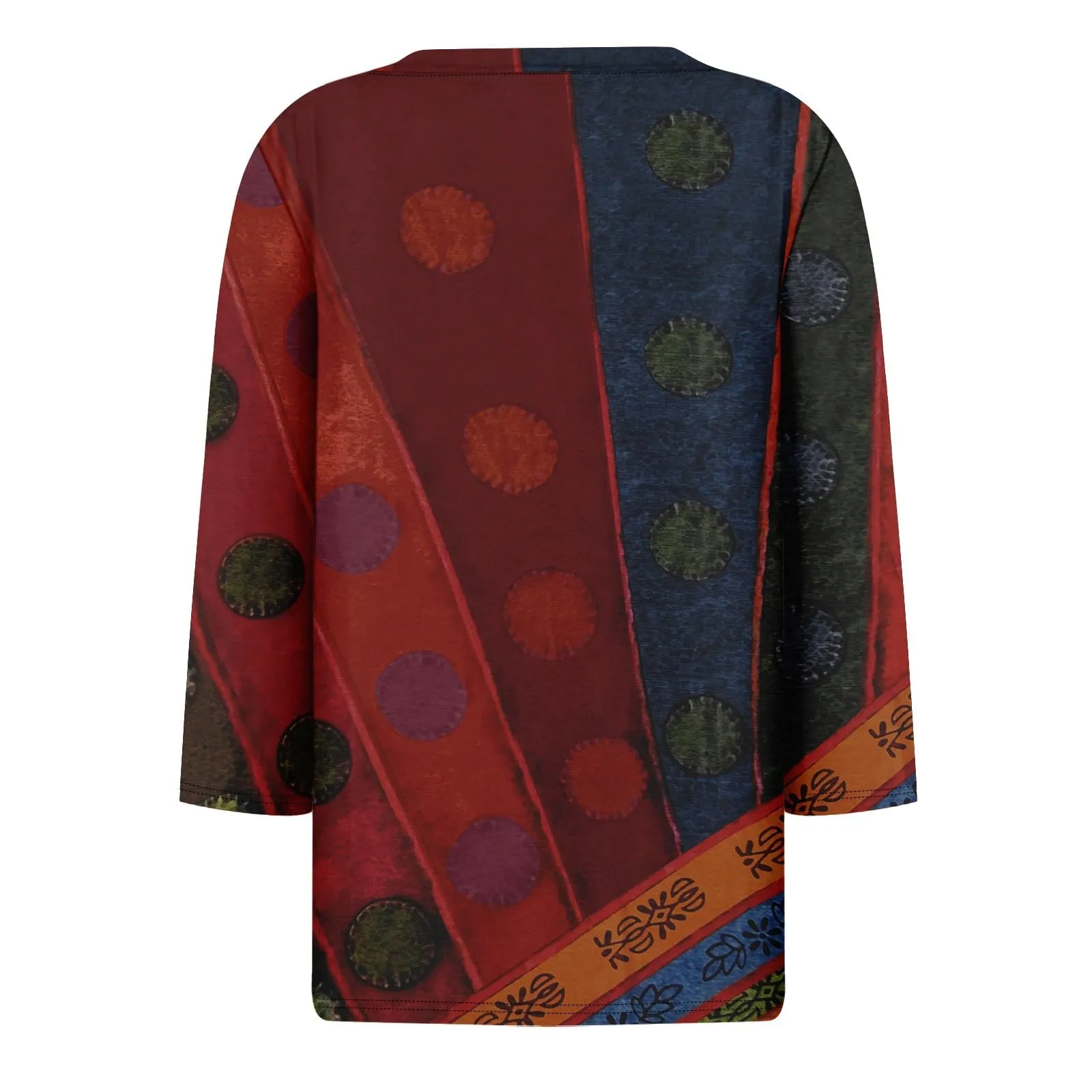 SCBFDI Today 2024, Donna Bluse Top Donna con Maniche 3/4 Camicia Smanicata Camicia Vestito Donna Camicette Donna Colorate Top Maniche Lunghe Donna Verde Camicia Donna Fantasia - immagine 4