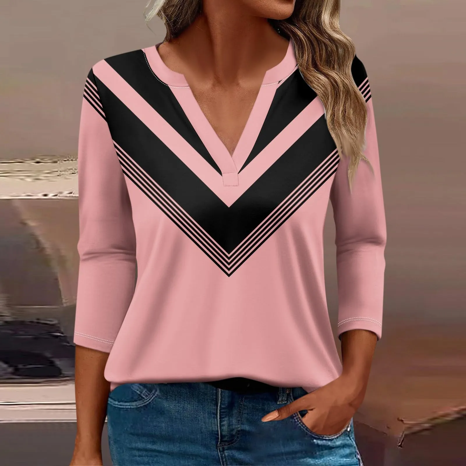 SCBFDI Today 2024, Maglioncino Donna Camicia 3/4 Donna Estiva T-Shirt da Donna Manica 3/4 Camicia Donna Elegante Rossa Talco Abbigliamento Donna Tunica Nera Donna Maglione Nero - immagine 2