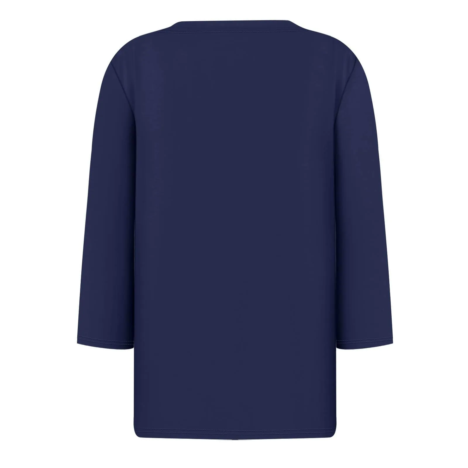 SCBFDI Today 2024, Camicetta Donna Cotone Manica 3/4 Maglia Donna Manica 3/4 Camicie No Stiro Donna T- Shirt Donna Manica Lunga Camicia Donna Coreana Camicia Donna Bianca Lavoro - immagine 4