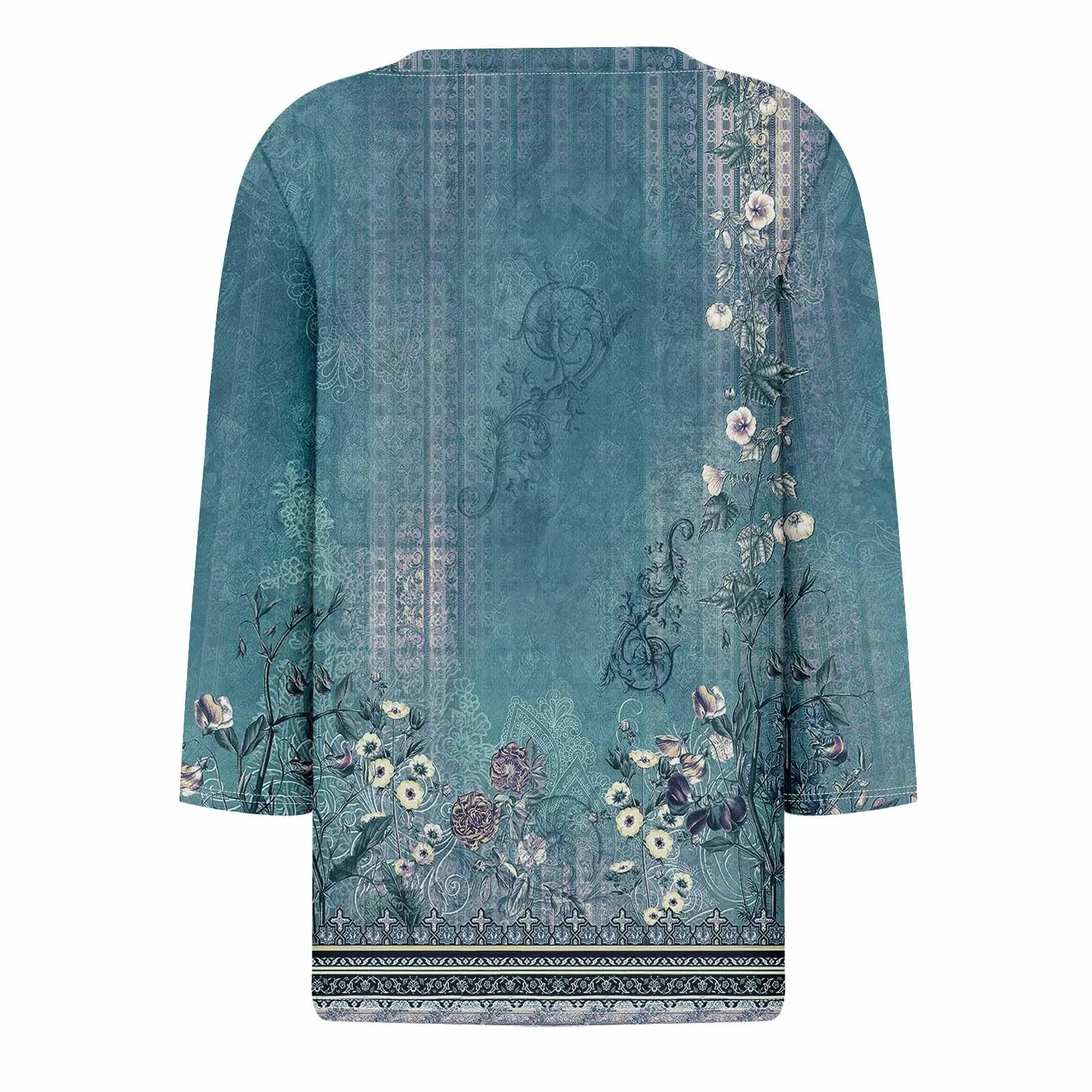SCBFDI Today 2024, Tshirt Donna Maglietta Donna Manica 3/4 a Righe Maglietta Cotone Donna Donna per Camicia Blusa Bianca Donna Manica Lunga Camicetta Donna Bianca E Nera Camicia - immagine 4