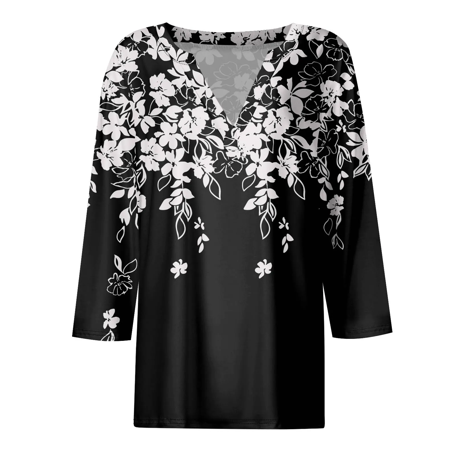 SCBFDI Today 2024, Maglietta Bianca Donna Manica 3/4 Maglia Maniche 3/4 Donna Camicia Mezza Manica Donna Maglietta Bianca Donna Manica 3/4 Camicetta Sexy Donna Taglie Forti Donna - immagine 3