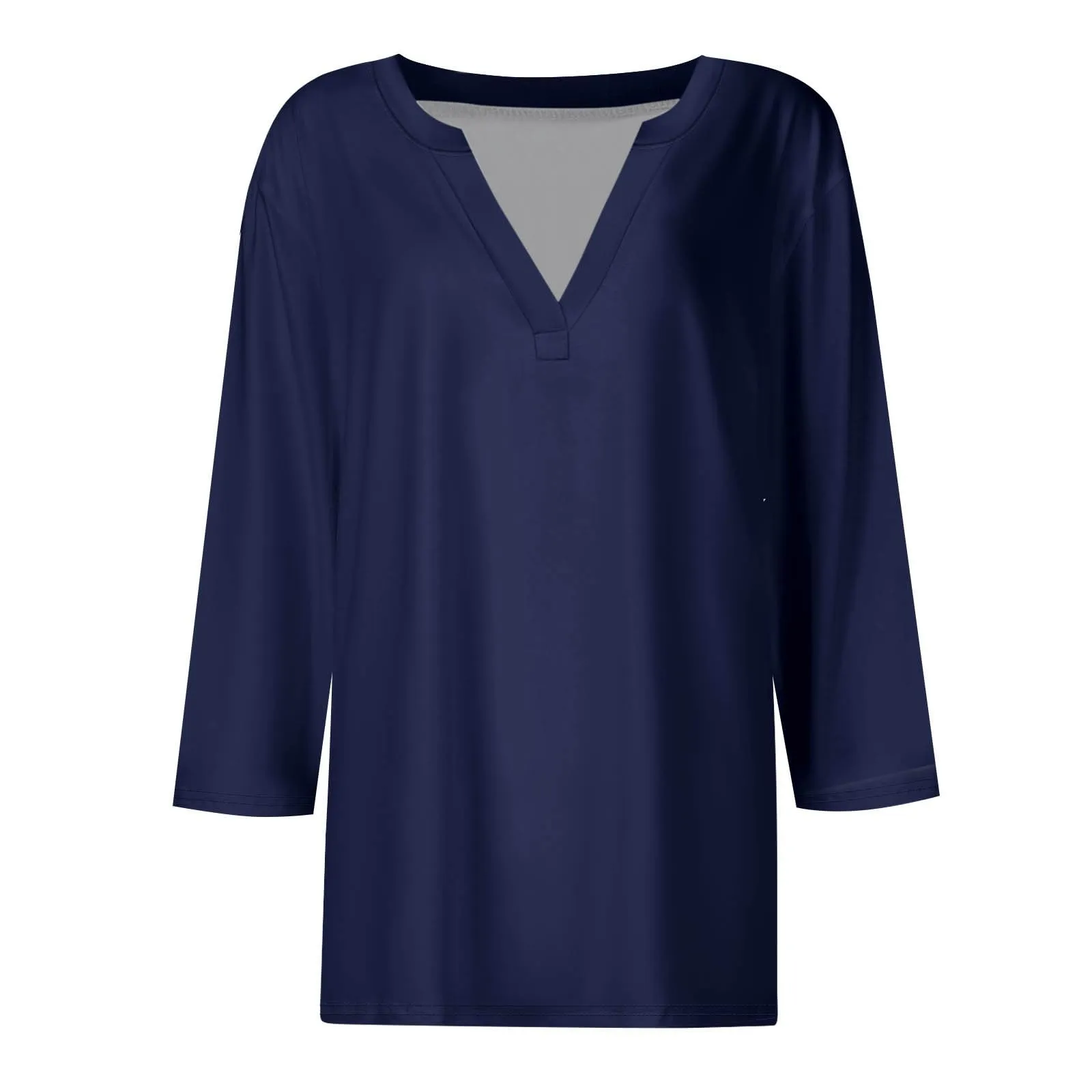 SCBFDI Today 2024, Maglia Donna Manica 3/4 T Shirt Donna Manica 3/4 Maglietta da Donna con Manica a Sette Quarti E Bottone Maglietta Yoga Donna Blusa Elegante Cerimonia Camicie - immagine 3