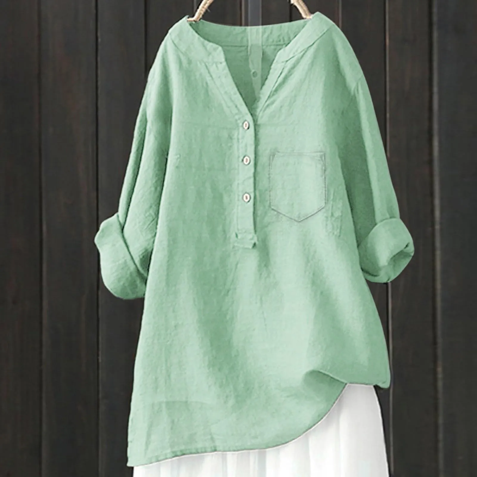 Camicia Donna Verde Special Deals Camicia Bianca da Lavoro Donna Maglietta Dorata Donna Camicia Donna Elegante Avorio Colletto Bianco Donna Oktoberfest Donna Blusa Cinese Donna Day Prime - immagine 2