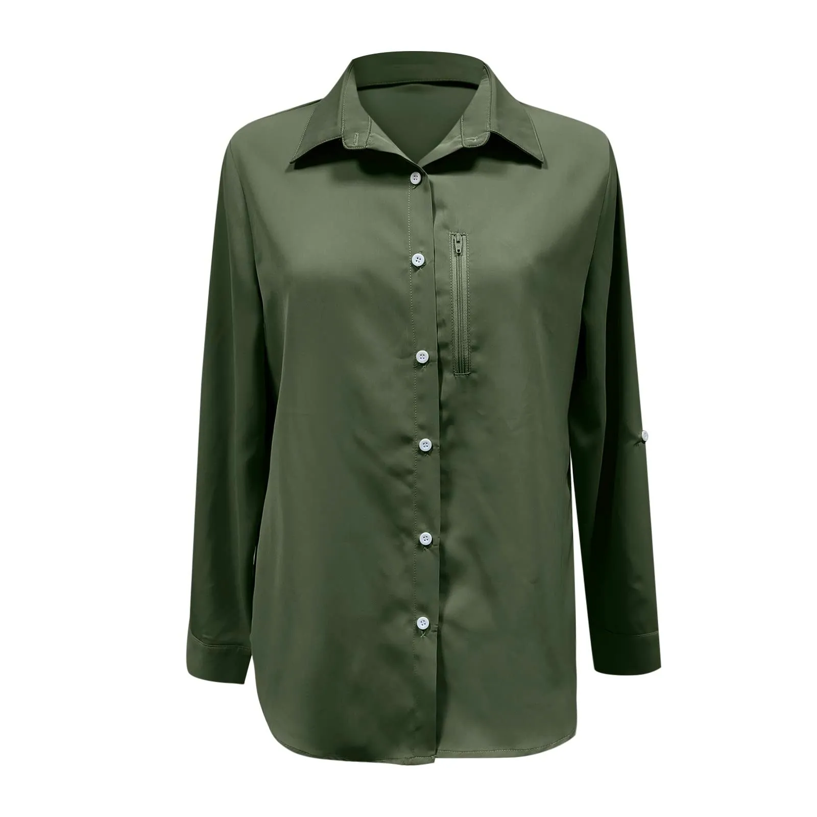 Camicie safari da donna UPF50+ protezione solare UV camicie da pesca ad asciugatura rapida leggera regolabile a maniche lunghe camicette da viaggio per donne escursionismo trekking campeggio camicie - immagine 4