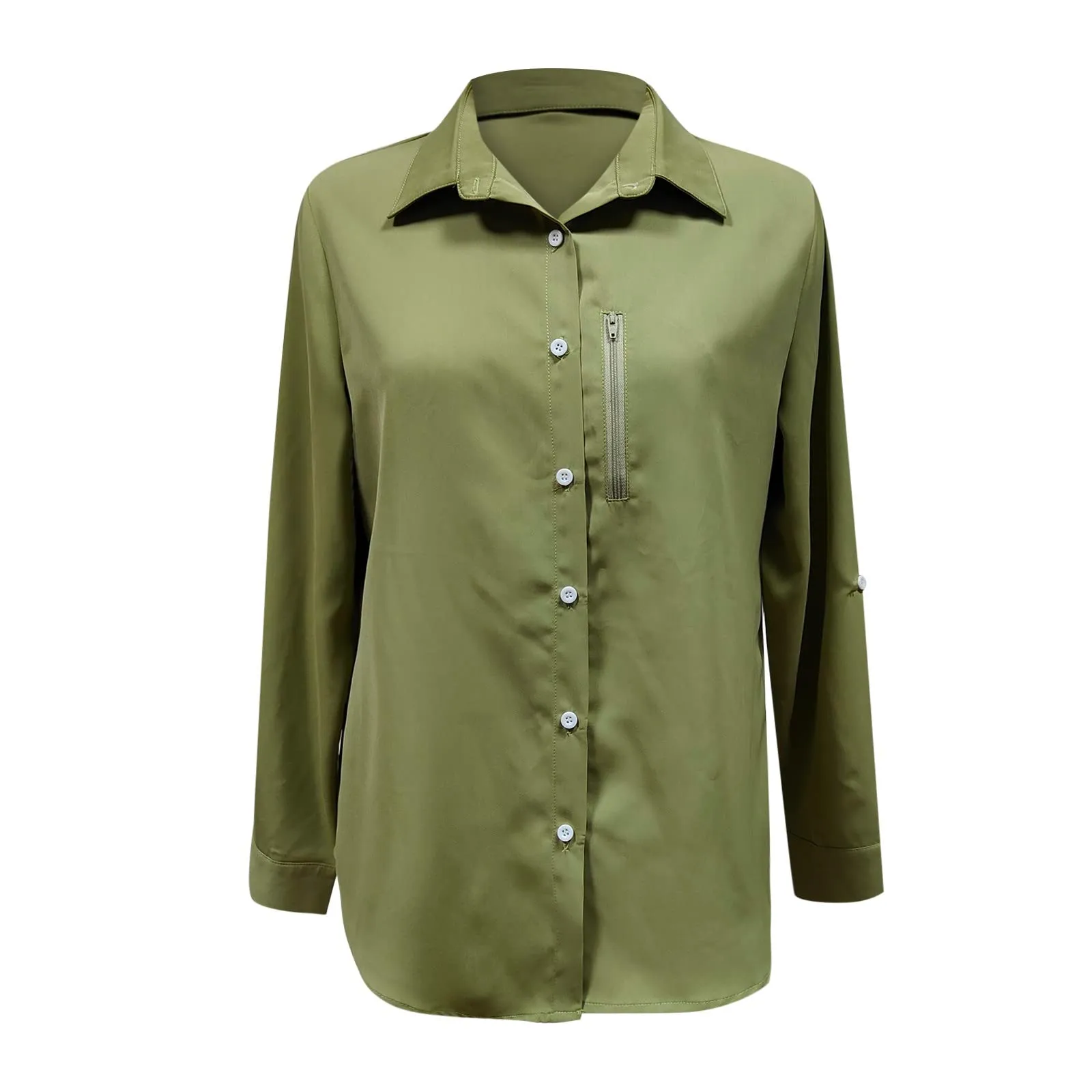 Camicie safari da donna UPF50+ protezione solare UV camicie da pesca ad asciugatura rapida leggera regolabile a maniche lunghe camicette da viaggio per donne escursionismo trekking campeggio camicie - immagine 4