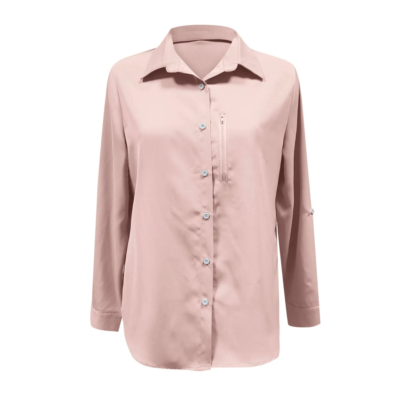 Camicie safari da donna UPF50+ protezione solare UV camicie da pesca ad asciugatura rapida leggera regolabile a maniche lunghe camicette da viaggio per donne escursionismo trekking campeggio camicie - immagine 4