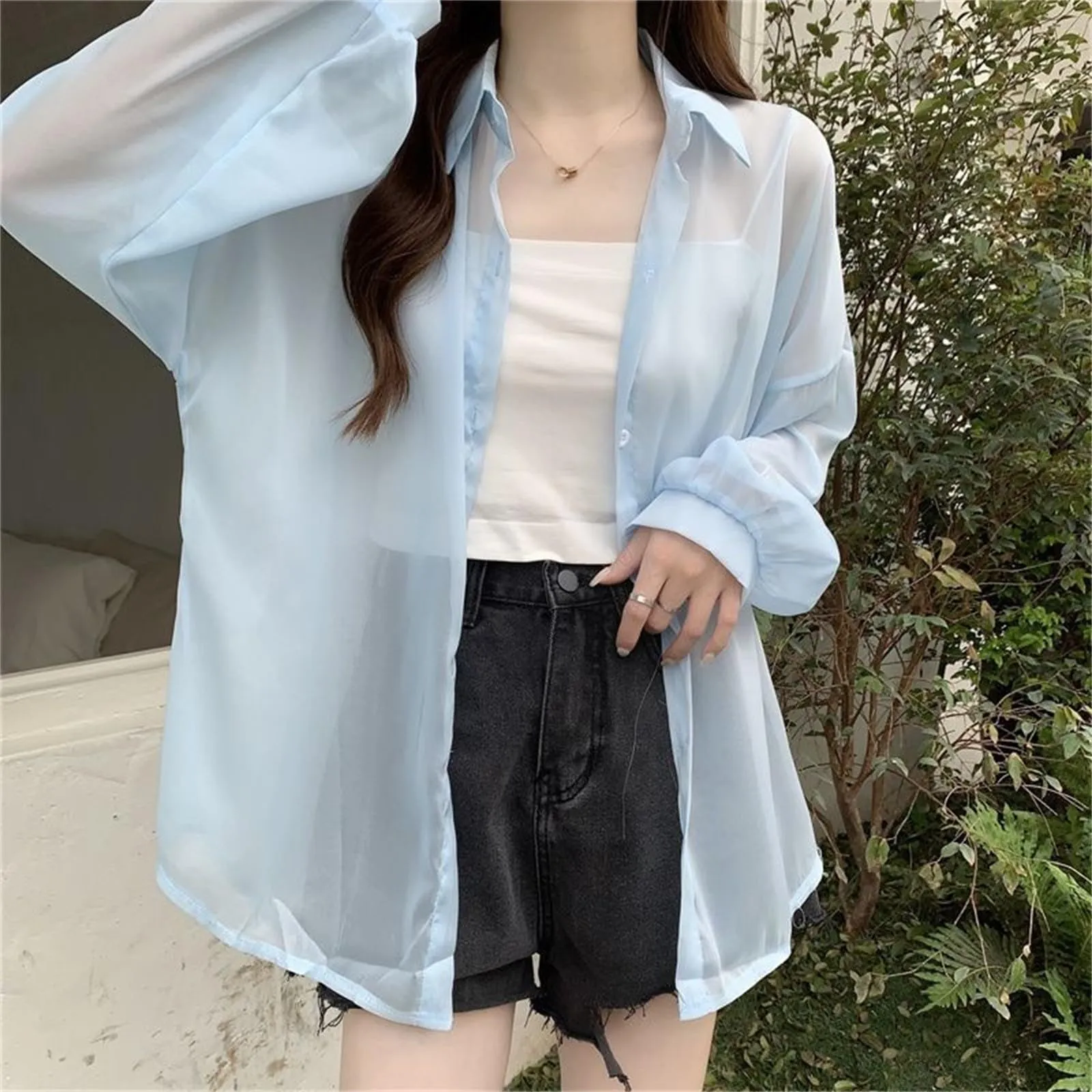 Cocila Balck+Friday Prime Deals Camicia Celeste Donna Camicia Donna Raso Nera Camicia Azzurra Donna Slim Fit Blusa Verde Elegante Camicia Donna Sciancrata Manica Lunga Maglia Viola Day Prime - immagine 2