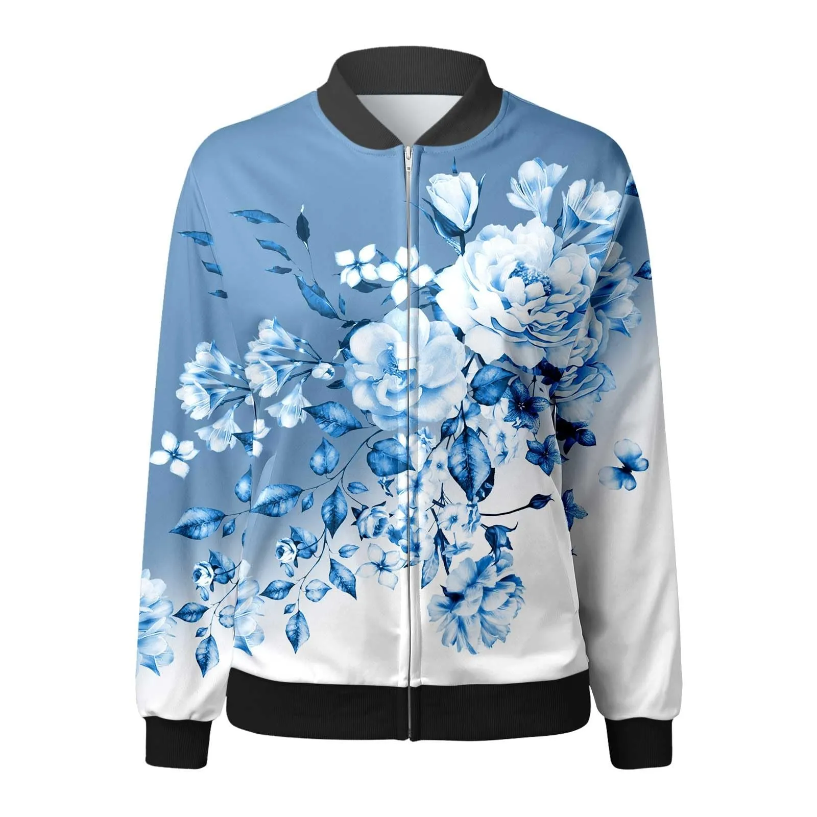 Generico Giubbino Bomber Donna,Giubbotto Primavera Donna,Stile retrò Classics Casual Moda Unique Giacca a Vento Leggera Giubbotto Bomber Estiva Giacca per Il Tempo Libero Giacchetto - immagine 3