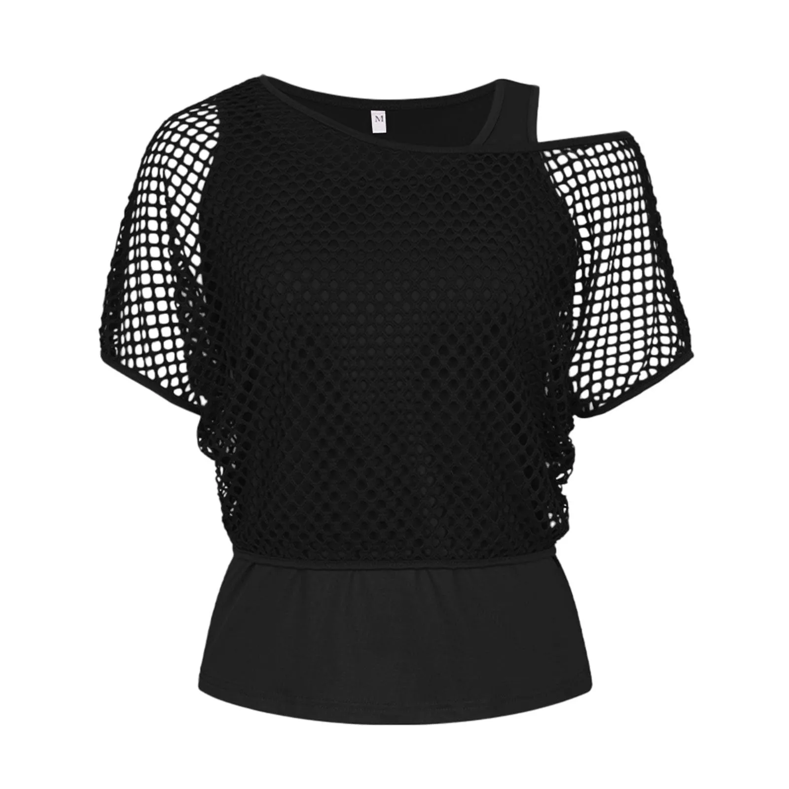 Vhersily Top Da Donna, A Maniche Corte Girocollo Camicie Per Feste E Balli Scolastici Camicette Senza Spalline Rete Da Pesca Plus Gilet Maglietta Vestibilità Ampia Per Abbigliamento, Traspirante - immagine 4