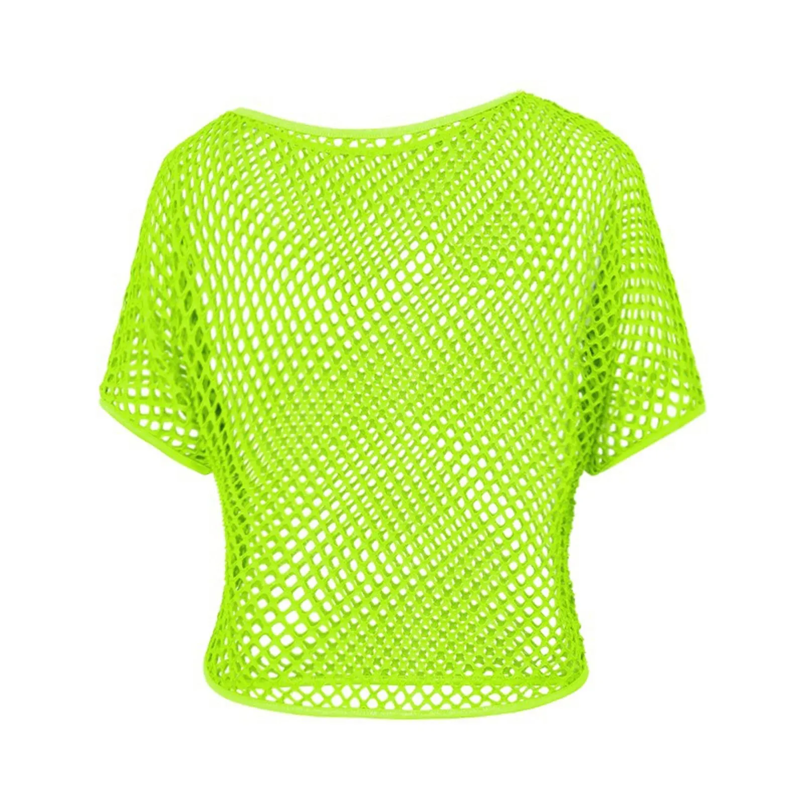 Vhersily Top Da Donna, A Maniche Corte Girocollo Camicie Per Feste E Balli Scolastici Camicette Senza Spalline Rete Da Pesca Plus Gilet Maglietta Vestibilità Ampia Per Abbigliamento, Traspirante - immagine 6
