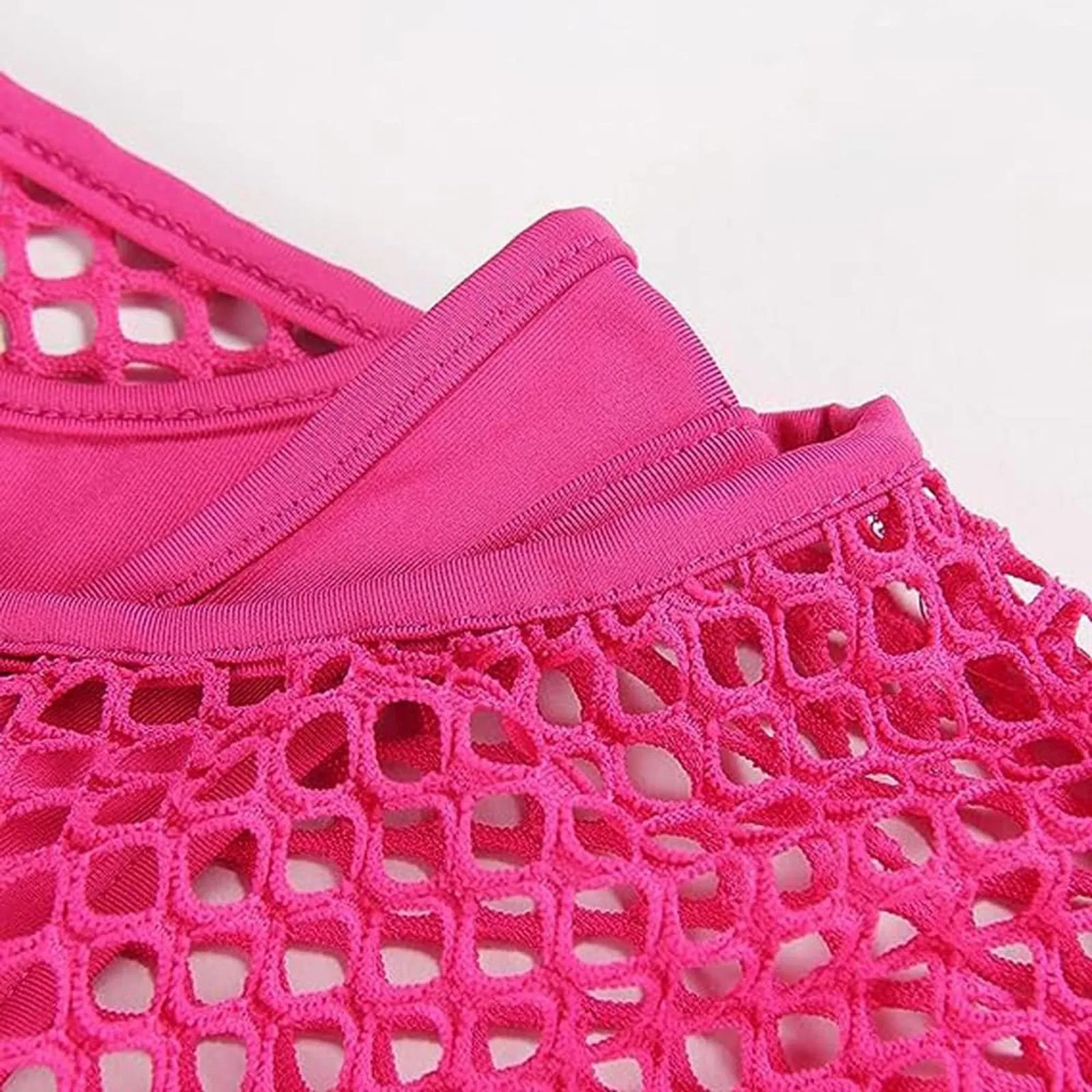 Vhersily Top Da Donna, A Maniche Corte Girocollo Camicie Per Feste E Balli Scolastici Camicette Senza Spalline Rete Da Pesca Plus Gilet Maglietta Vestibilità Ampia Per Abbigliamento, Traspirante - immagine 5