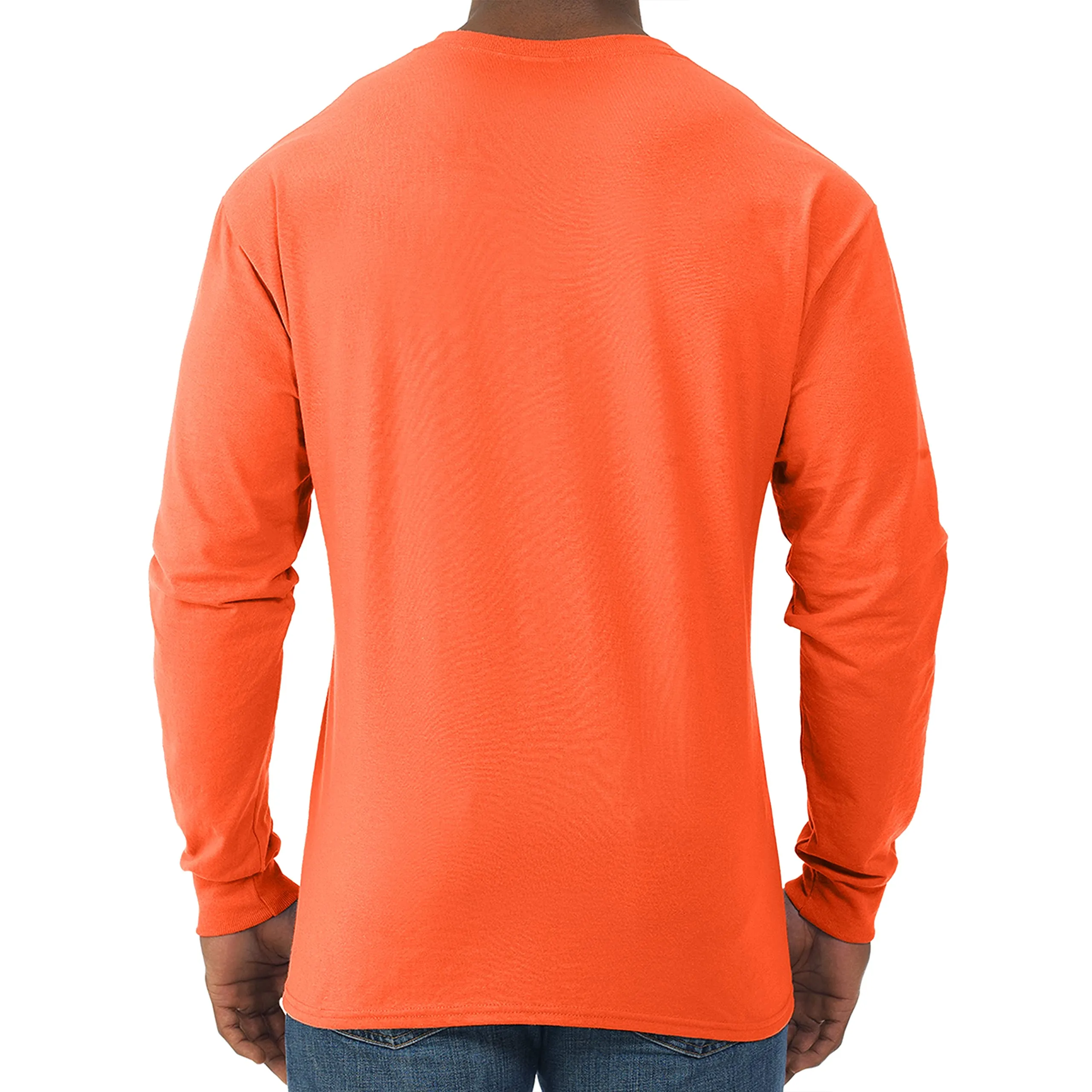 Jerzees Dri-Power - Maglietta a Maniche Lunghe, da Uomo, Safty Orange, L - immagine 3