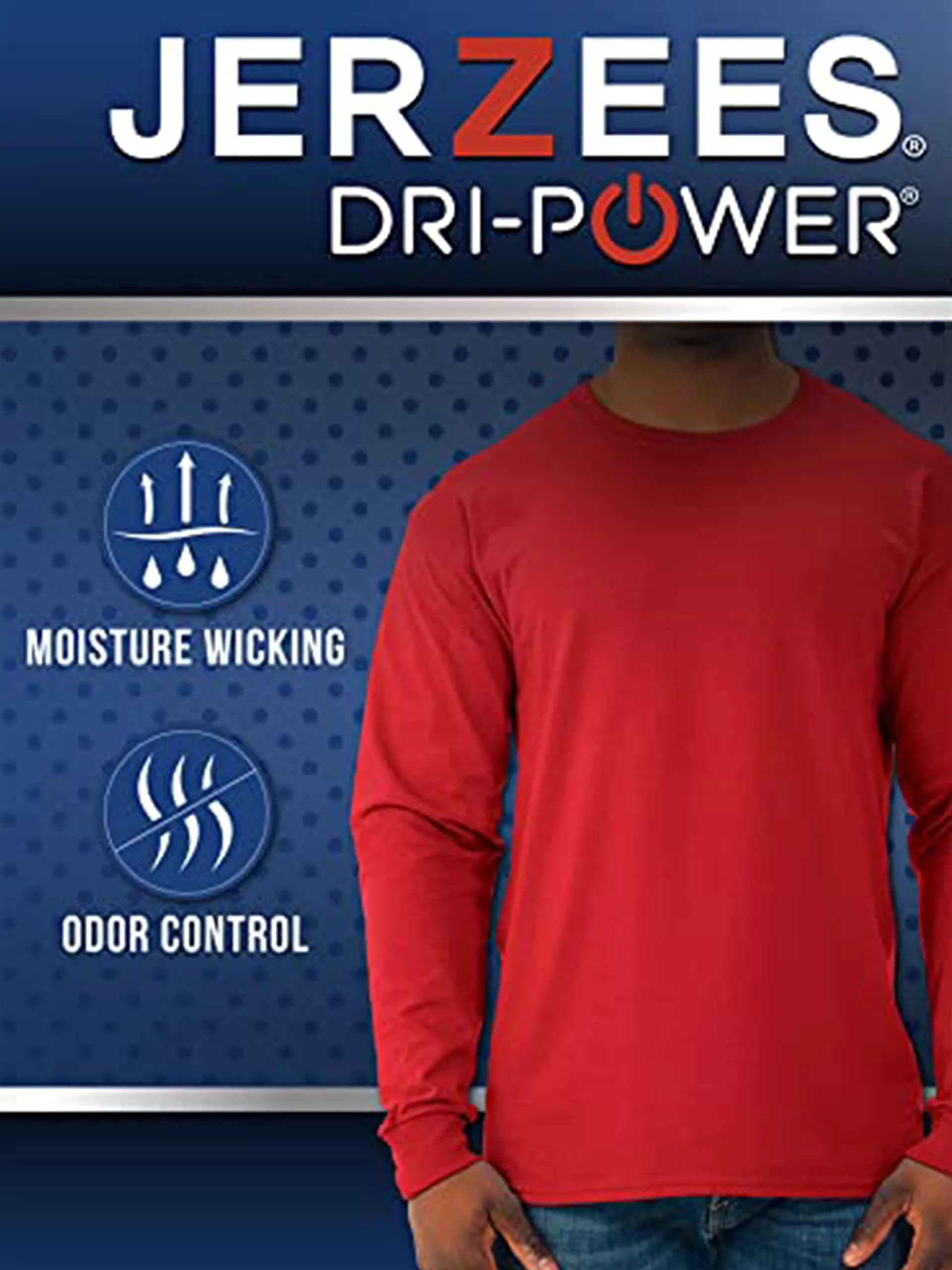 Jerzees Dri-Power - Maglietta a Maniche Lunghe, da Uomo, Safty Orange, L - immagine 4