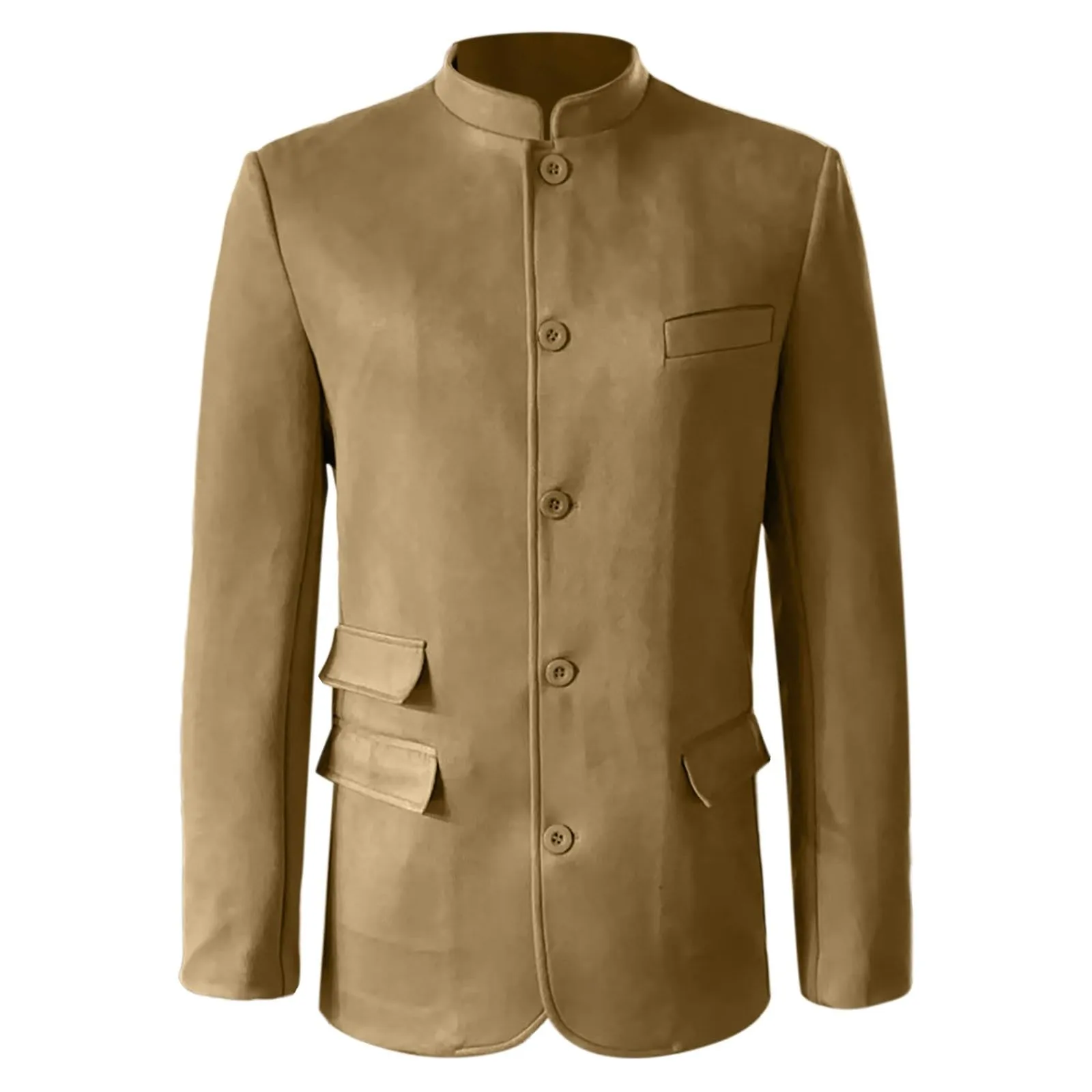 Blazer per Uomo Giacca da Abito, con Un Bottone Slim Fit Giacca da Abito Smoking Formale da Lavoro con Tasche Blazer Blazer Leggero da Uomo da Smoking da Matrimonio Jacket Giacca - immagine 3