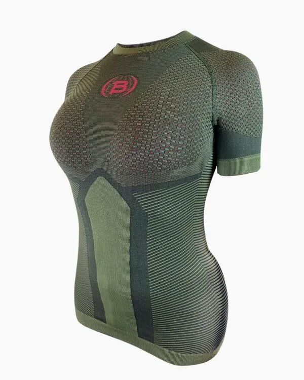BITRABI Intimo Tecnico e Termico seconda Pelle Winter Ursus Lady, Maglia Tecnica Sportiva da Donna, Manica Lunga o Corta, Verde Militare, Design a Compressione (Manica Corta, S/M) - immagine 4