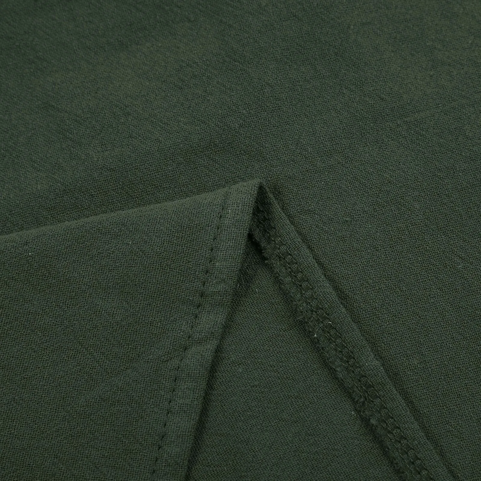 Abito estivo da donna, elegante, in lino, casual, girocollo, a maniche corte, lungo, in cotone, linea A, maxi abito da spiaggia, leggero, alla moda, per il tempo libero, verde militare, 5XL - immagine 6