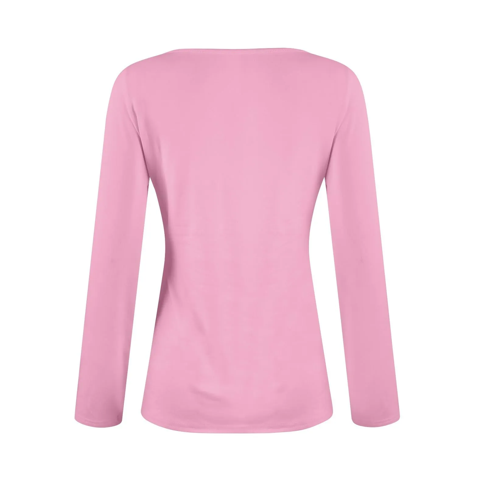 MOKBAY Magliette Donna Curvy Slim Fit Top Sexydonna Tinta Unita Maglia T-Shirt Elegante Y2k Manica Lunga Aderente Autunno Maglia Manica Lunga Cotone Maglie Eleganti Donna XL - immagine 4