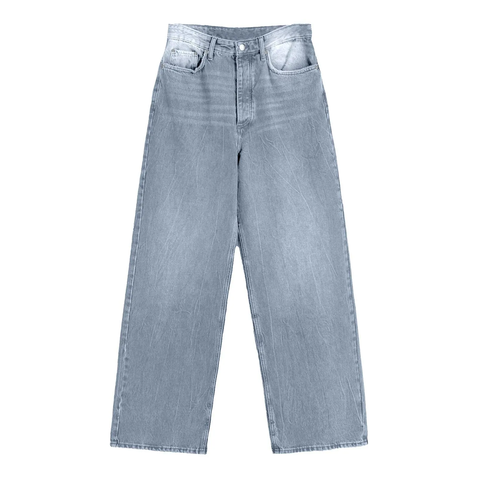 Baggy - Jeans da donna a gamba larga, a vita alta, comodi, lunghi, leggeri, dritti, elasticizzati, casual, taglio dritto, pantaloni da jogging streetwear, Azzurro, 5XL - immagine 4
