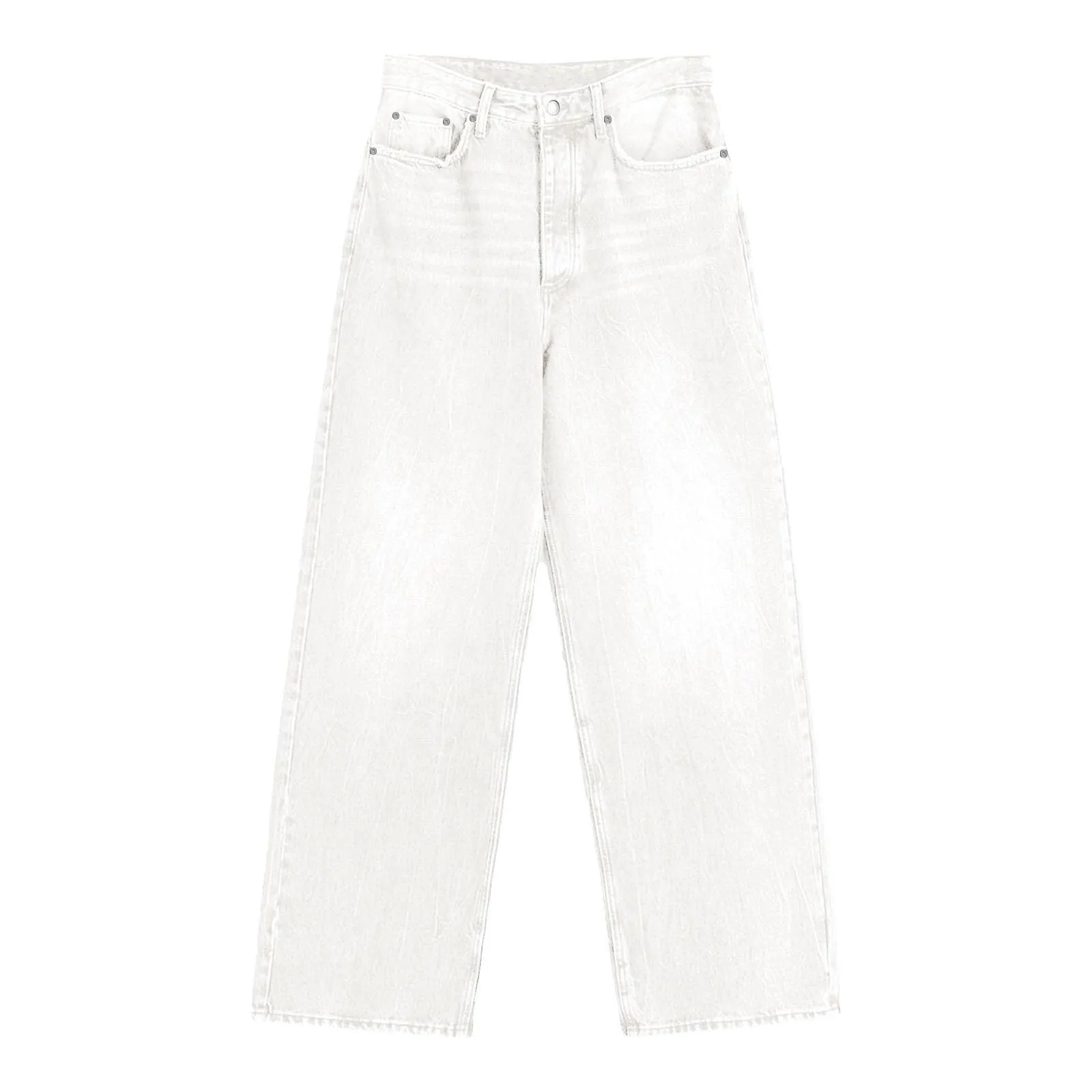 Baggy - Jeans da donna a gamba larga, a vita alta, comodi, lunghi, leggeri, dritti, elasticizzati, casual, taglio dritto, pantaloni da jogging streetwear, bianco, XXL - immagine 5