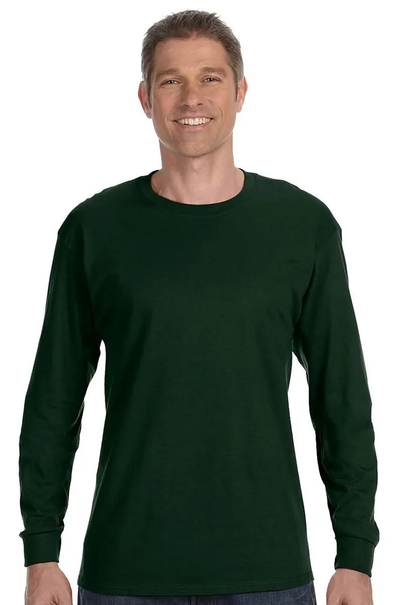 Kectelly - Maglietta a maniche lunghe Heavyweight Blend 50/50, Taglia L, Verde Foresta, M - immagine 1