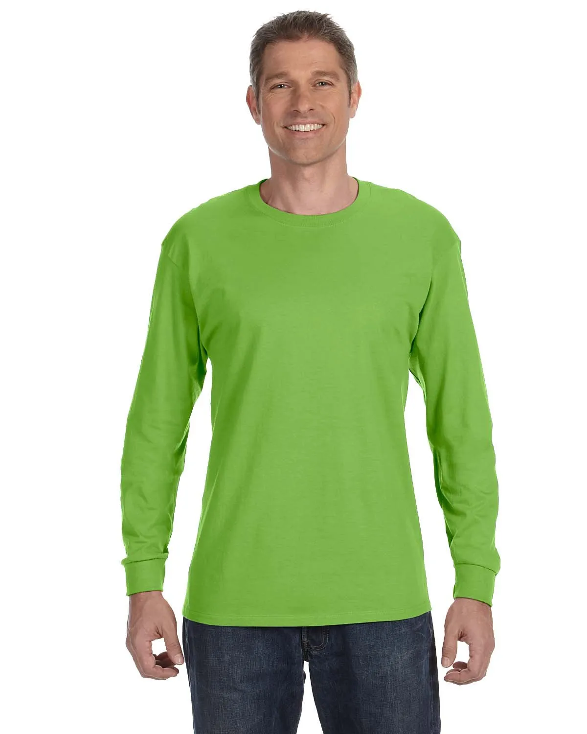 Jerzees - Maglia a manica lunga - Asimmetrico - Uomo Kiwi X-Large - immagine 2