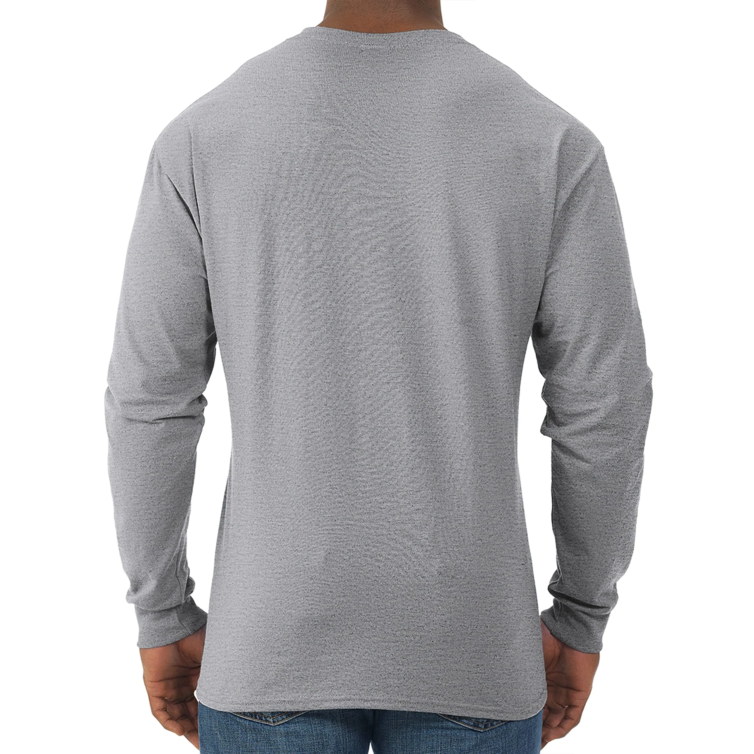 Jerzees Dri-Power Maglietta a Maniche Lunghe in Misto Cotone, Traspirante, Protezione Contro Gli odori, UPF 30+, Taglie S-3X, Sportivo, mélange, M - immagine 3