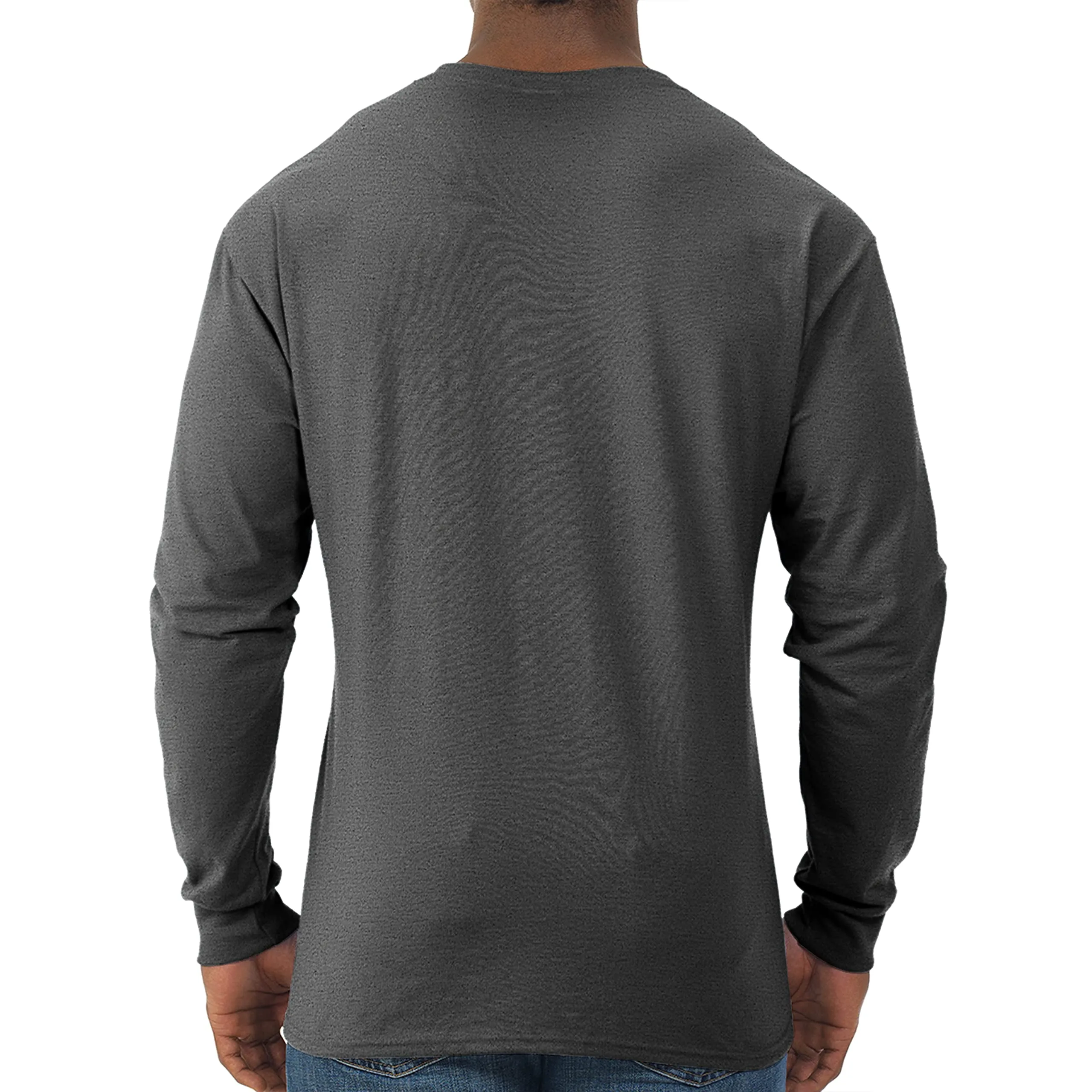 Jerzees Dri-Power Maglietta a Maniche Lunghe in Misto Cotone, Traspirante, Protezione Contro Gli odori, UPF 30+, Taglie S-3X, Erica, Nero, XL - immagine 3