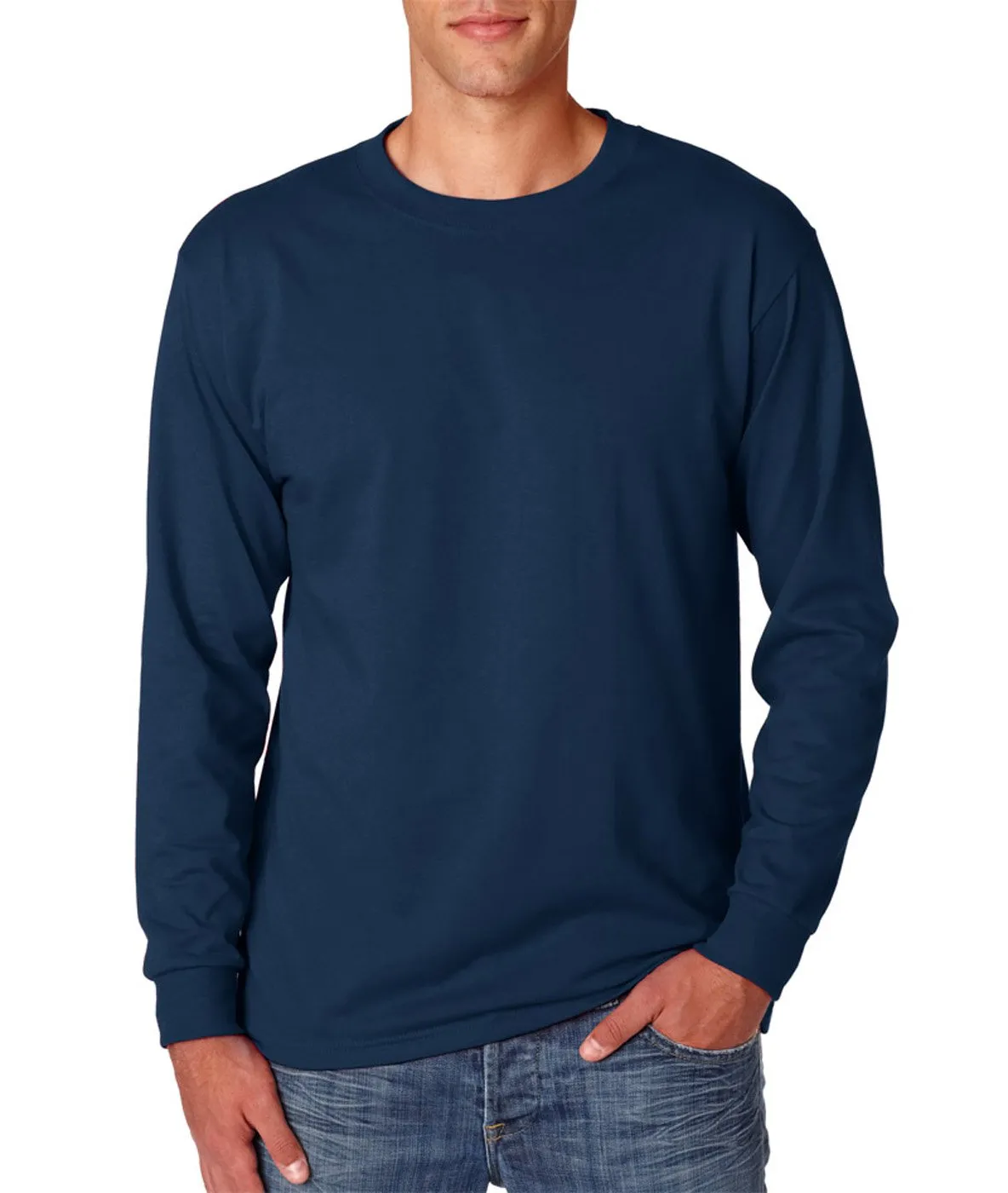 Jerzees Dri-Power - Maglietta a maniche lunghe, da uomo, Blu marino (J), XL - immagine 2