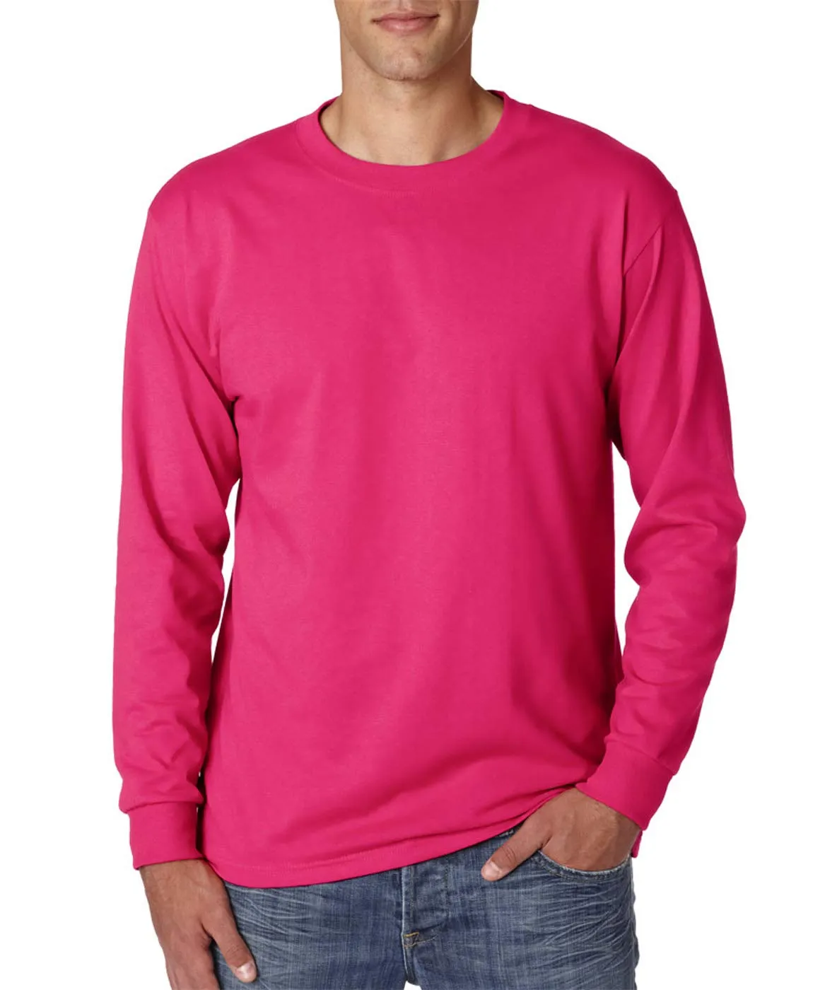 Jerzees Dri-Power - Maglietta a maniche lunghe da uomo, confezione multipla, Rosa, 3XL - immagine 2