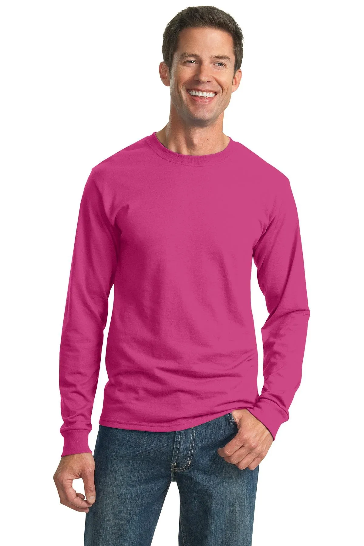 Jerzees Dri-Power - Maglietta a maniche lunghe da uomo, confezione multipla, Rosa, 3XL - immagine 3