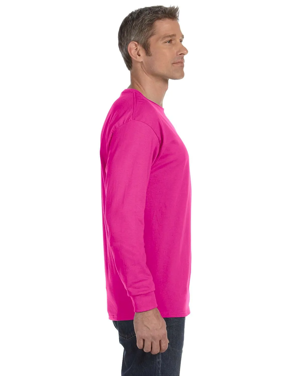 Jerzees Dri-Power - Maglietta a maniche lunghe da uomo, confezione multipla, Rosa, 3XL - immagine 5