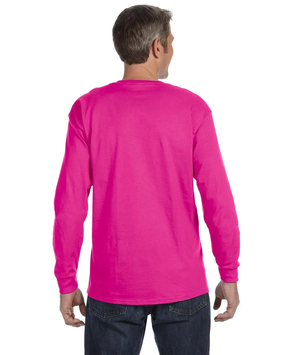 Jerzees Dri-Power - Maglietta a maniche lunghe da uomo, confezione multipla, Rosa, 3XL - immagine 7