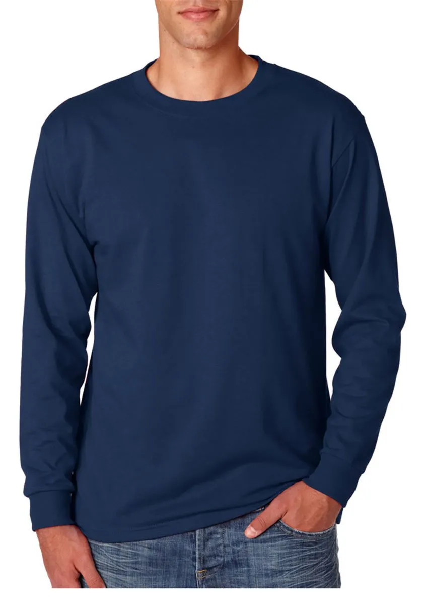 Jerzees Maglia a Manica Lunga - Asimmetrico J XXX, Uomo, Navy, Large - immagine 1
