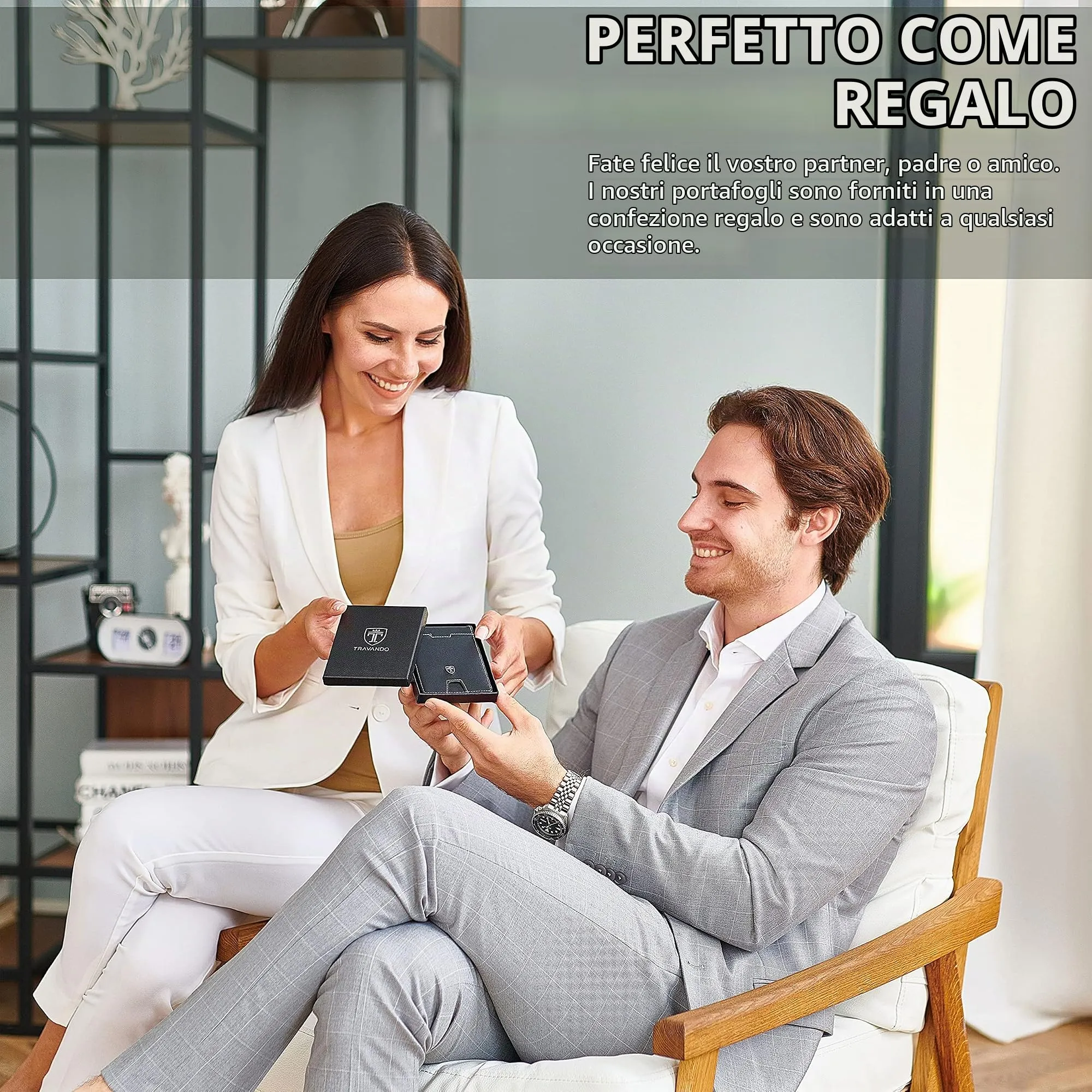 TRAVANDO Portafoglio uomo piccolo con protezione RFID „ZURICH“ Porta carte di credito con clip per contanti, Portafogli Porta tessere slim tascabile, Portatessere Raccoglitore banconote sottile - immagine 6